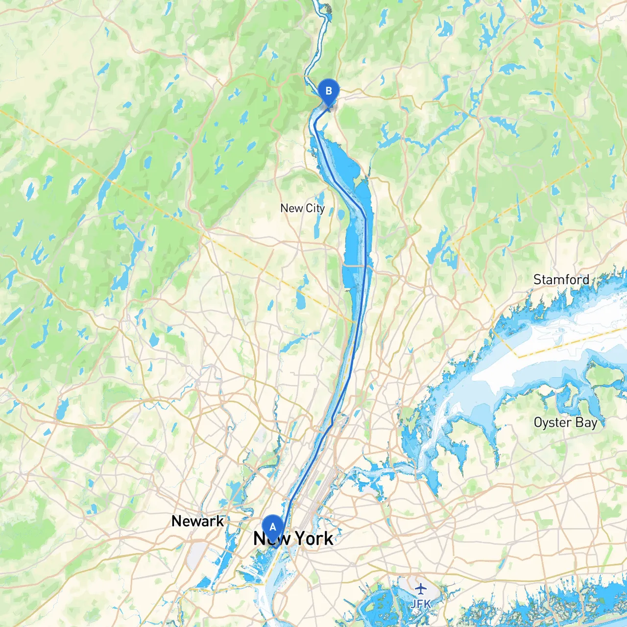 Jersey City to Peekskill