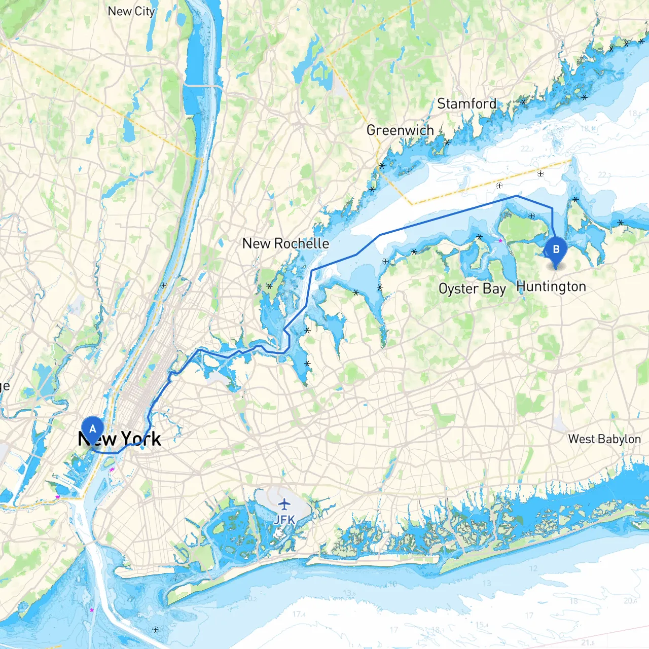 Jersey City to Huntington