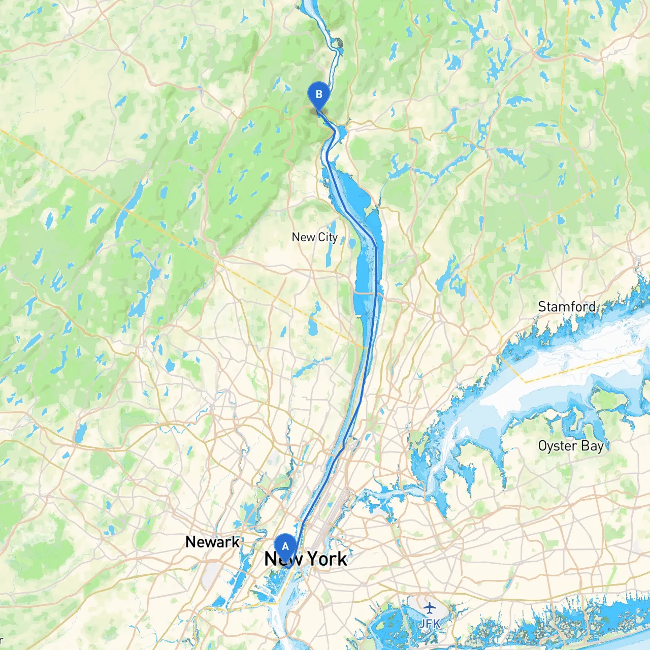 Jersey City to Town of Stony Point