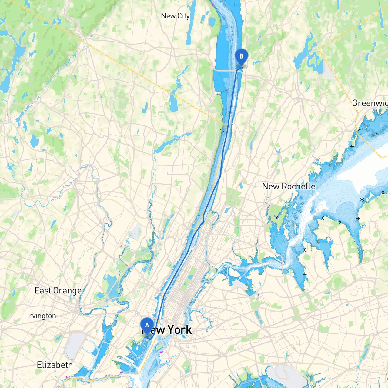 Jersey City to Tarrytown