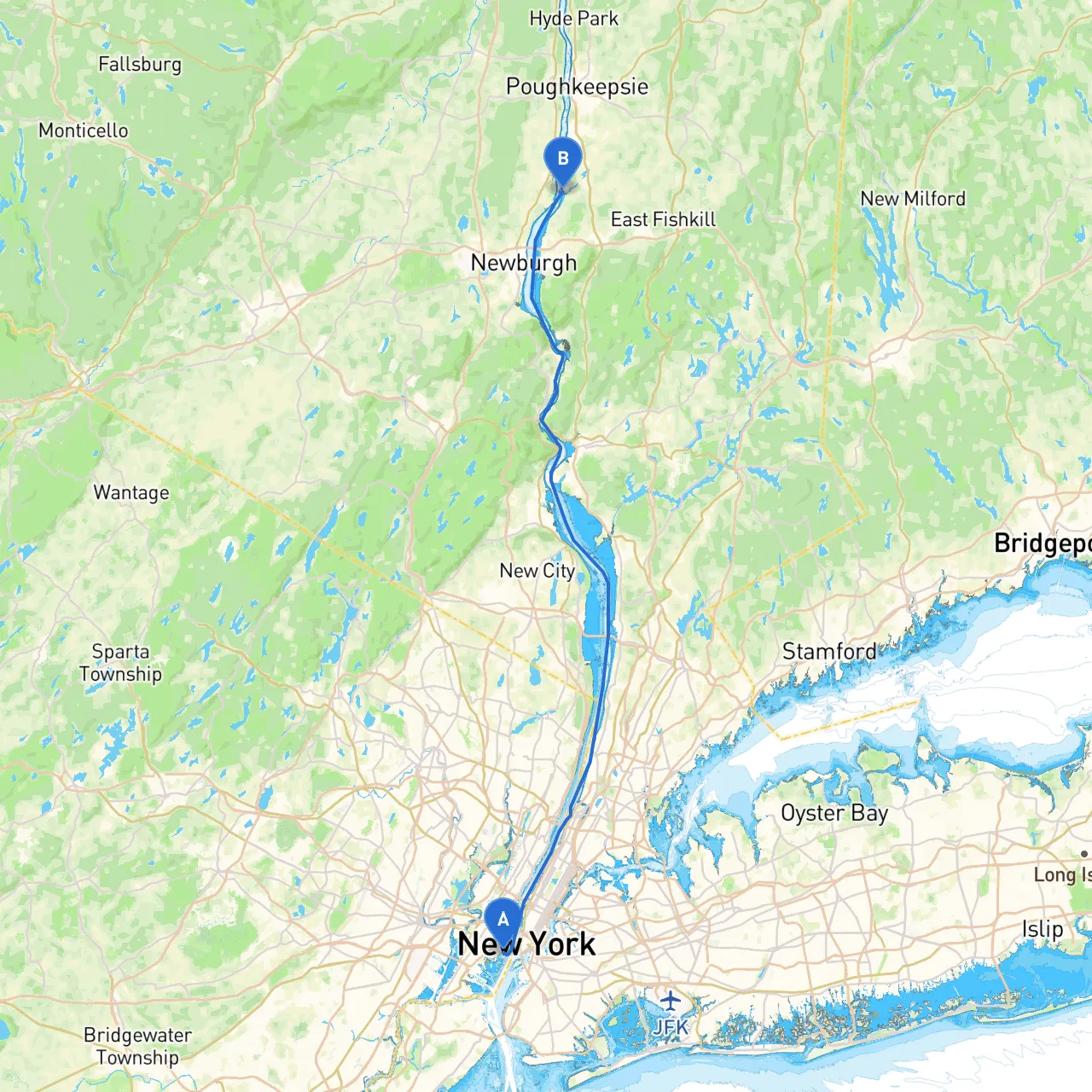 Jersey City to New Hamburg