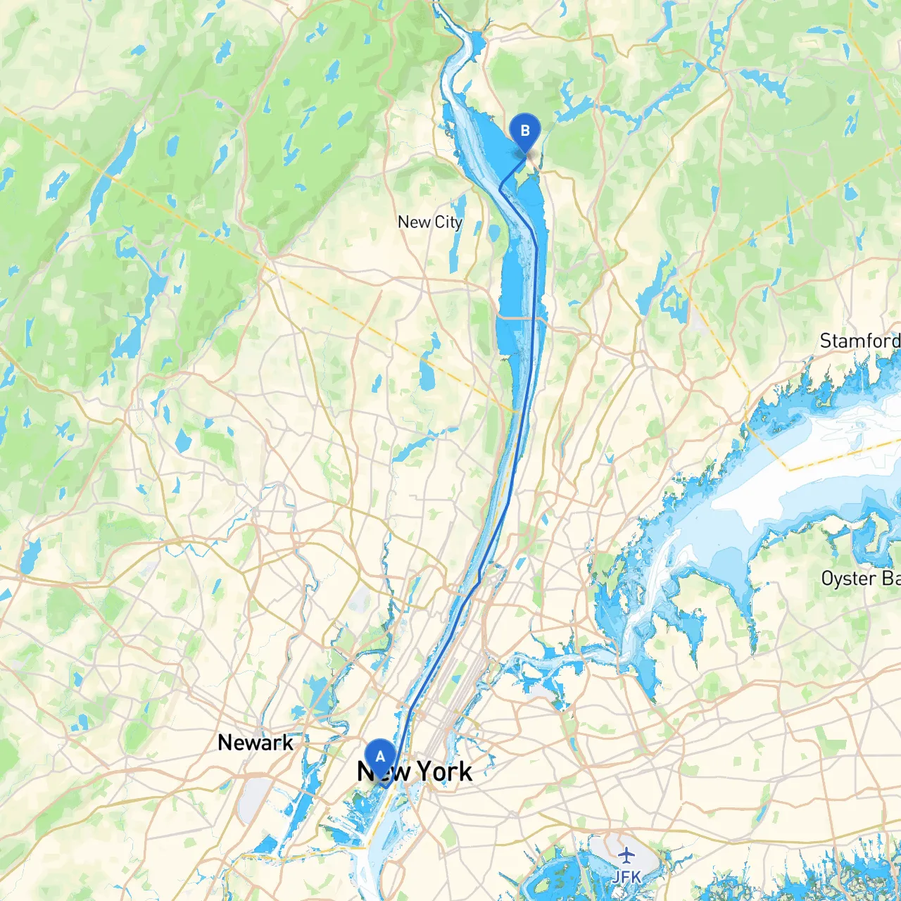Jersey City to Croton on Hudson