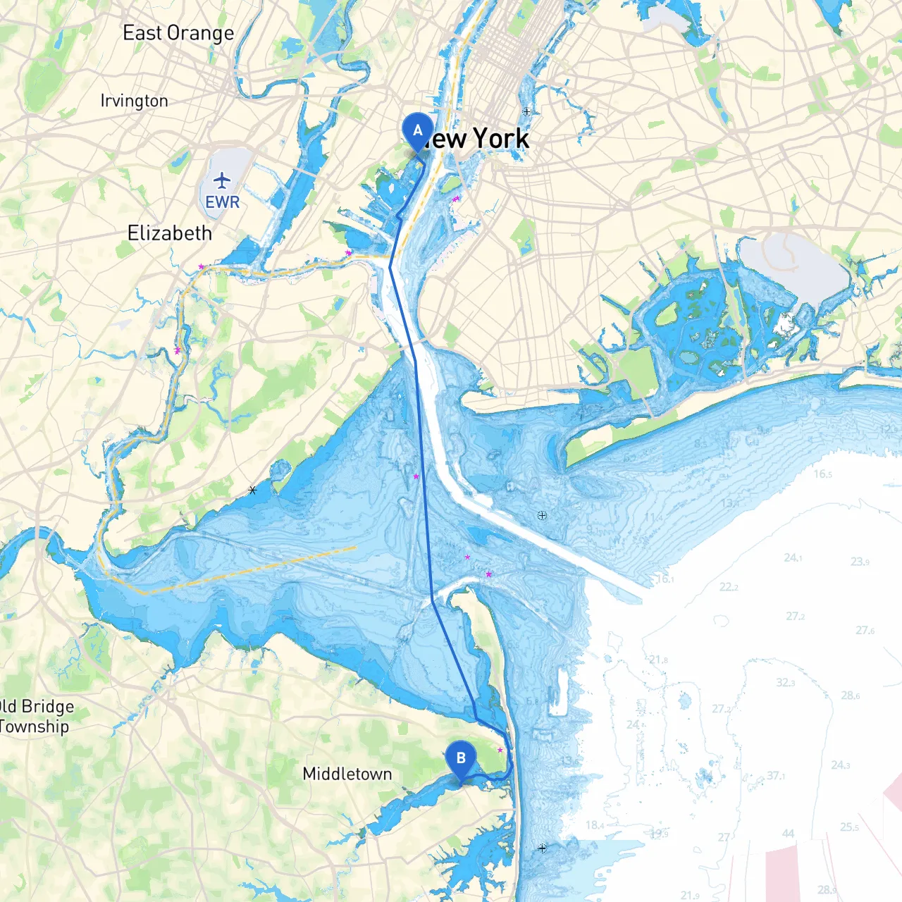 Jersey City to Rumson