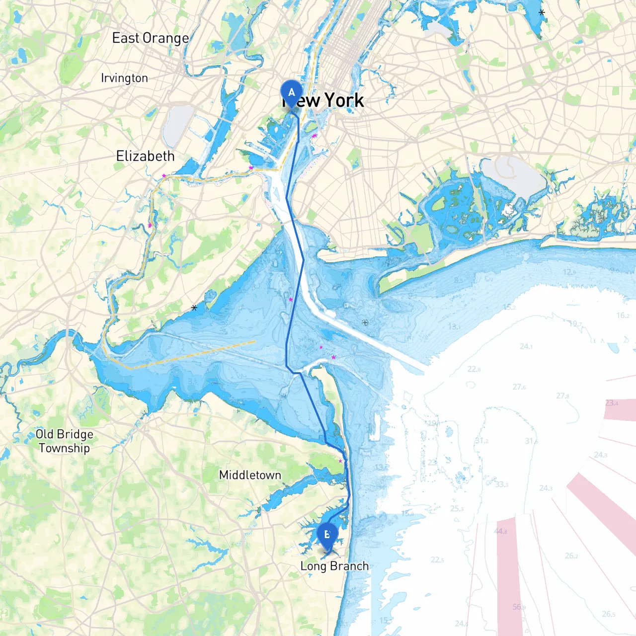 Jersey City to Oceanport