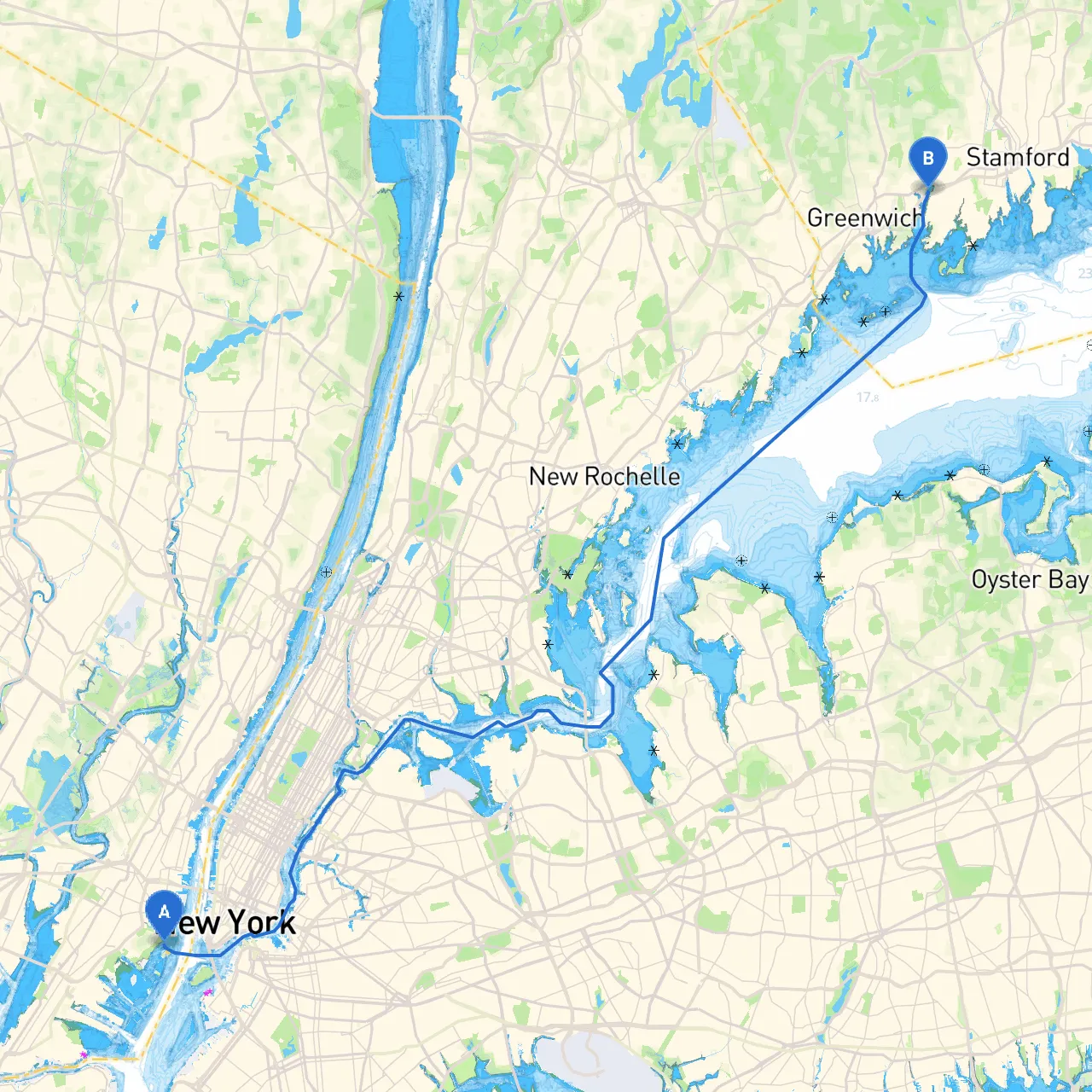 Jersey City to Cos Cob