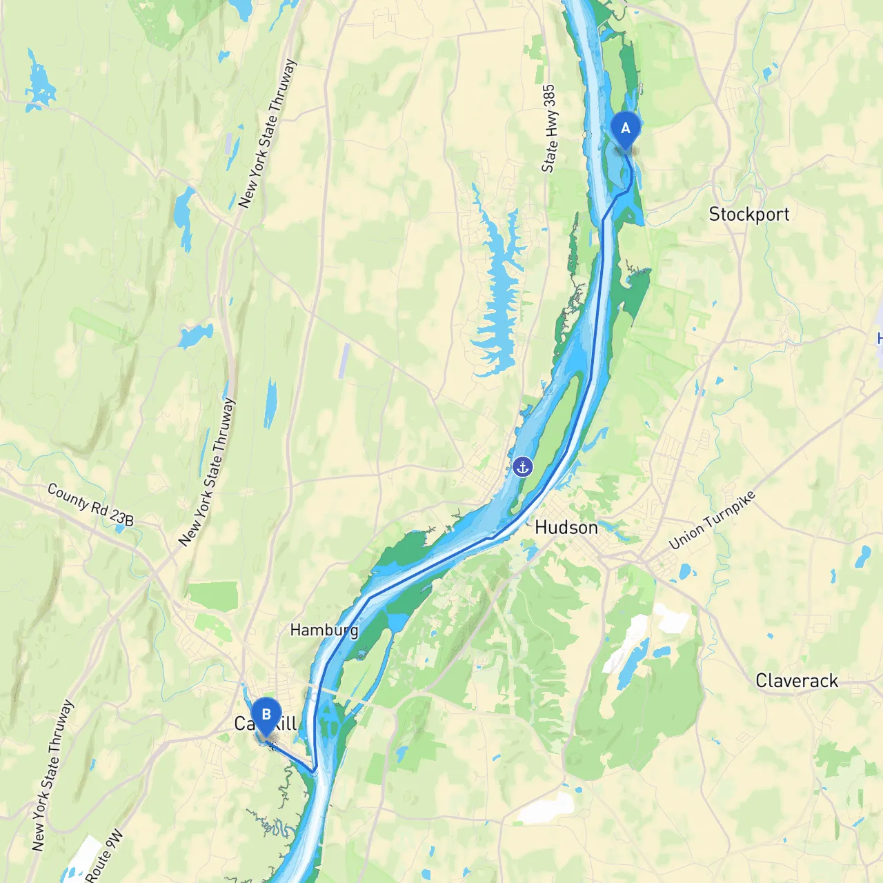 City of Hudson to Catskill