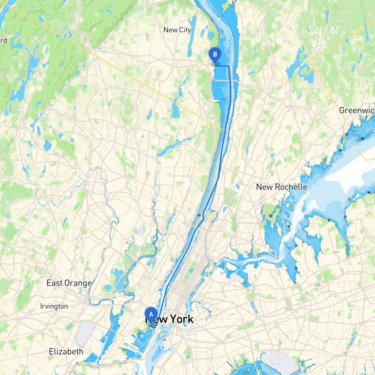 Jersey City to Nyack