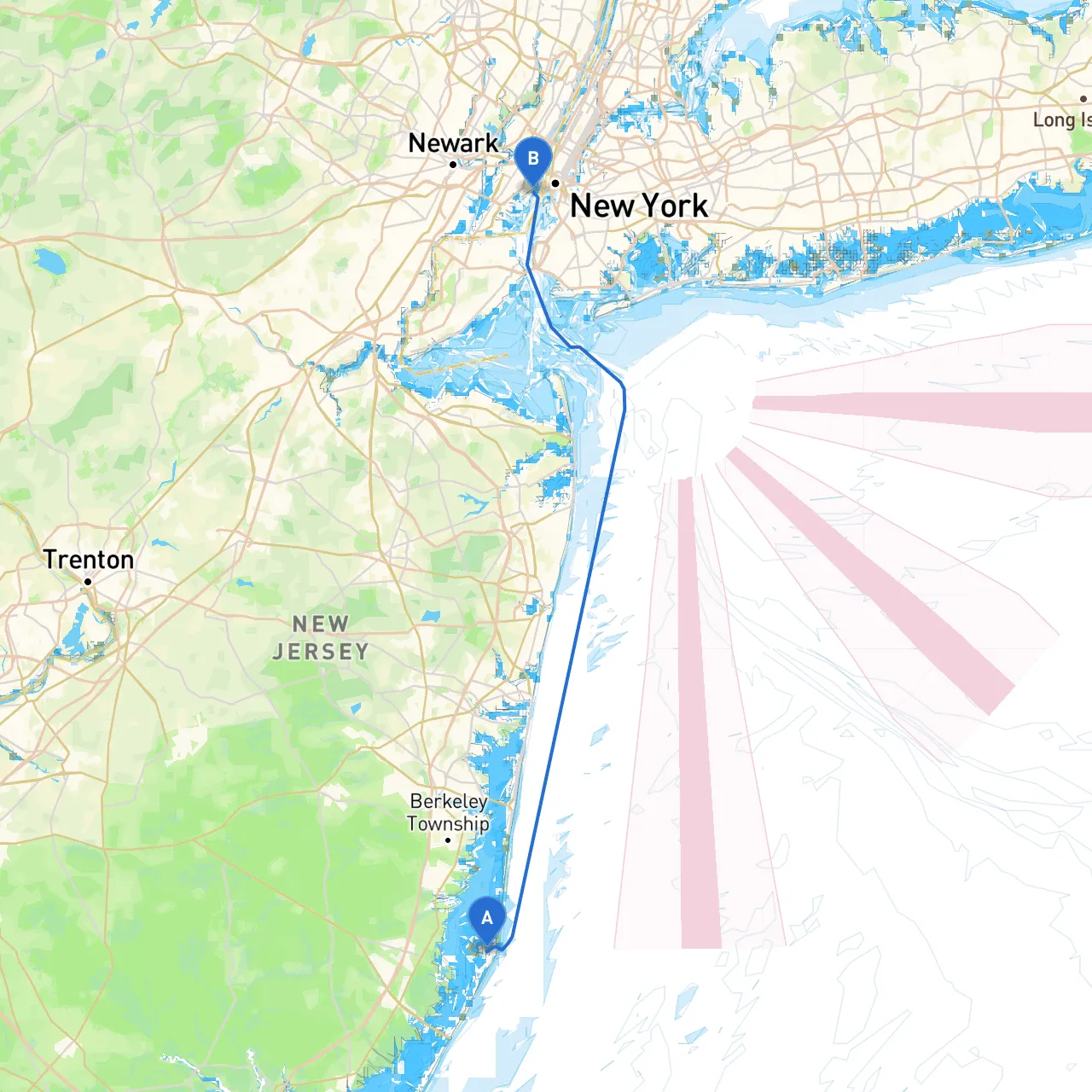 Long Beach Township to Jersey City