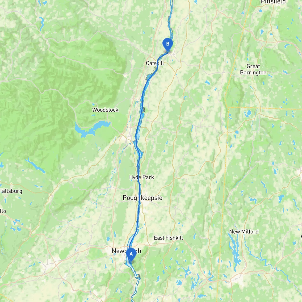 Town of Fishkill to Hudson