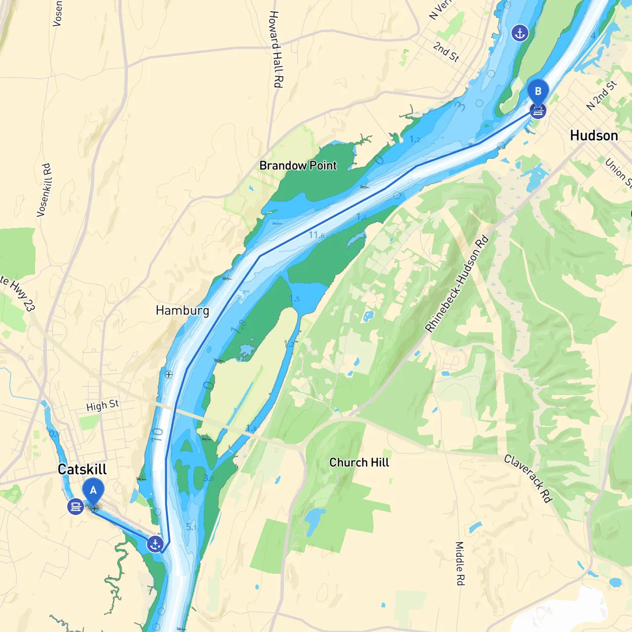 Village of Catskill to Hudson