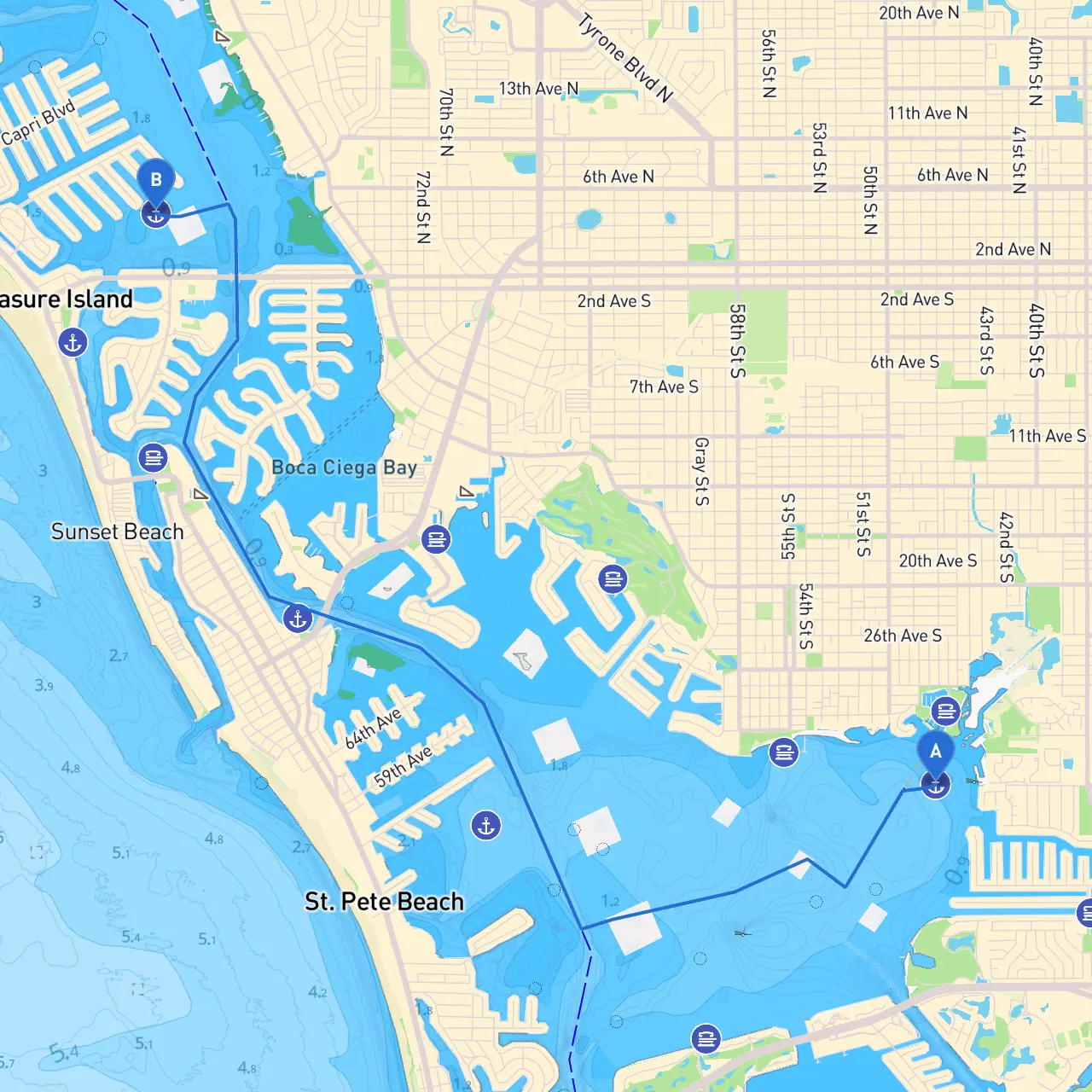 Saint Petersburg to Treasure Island