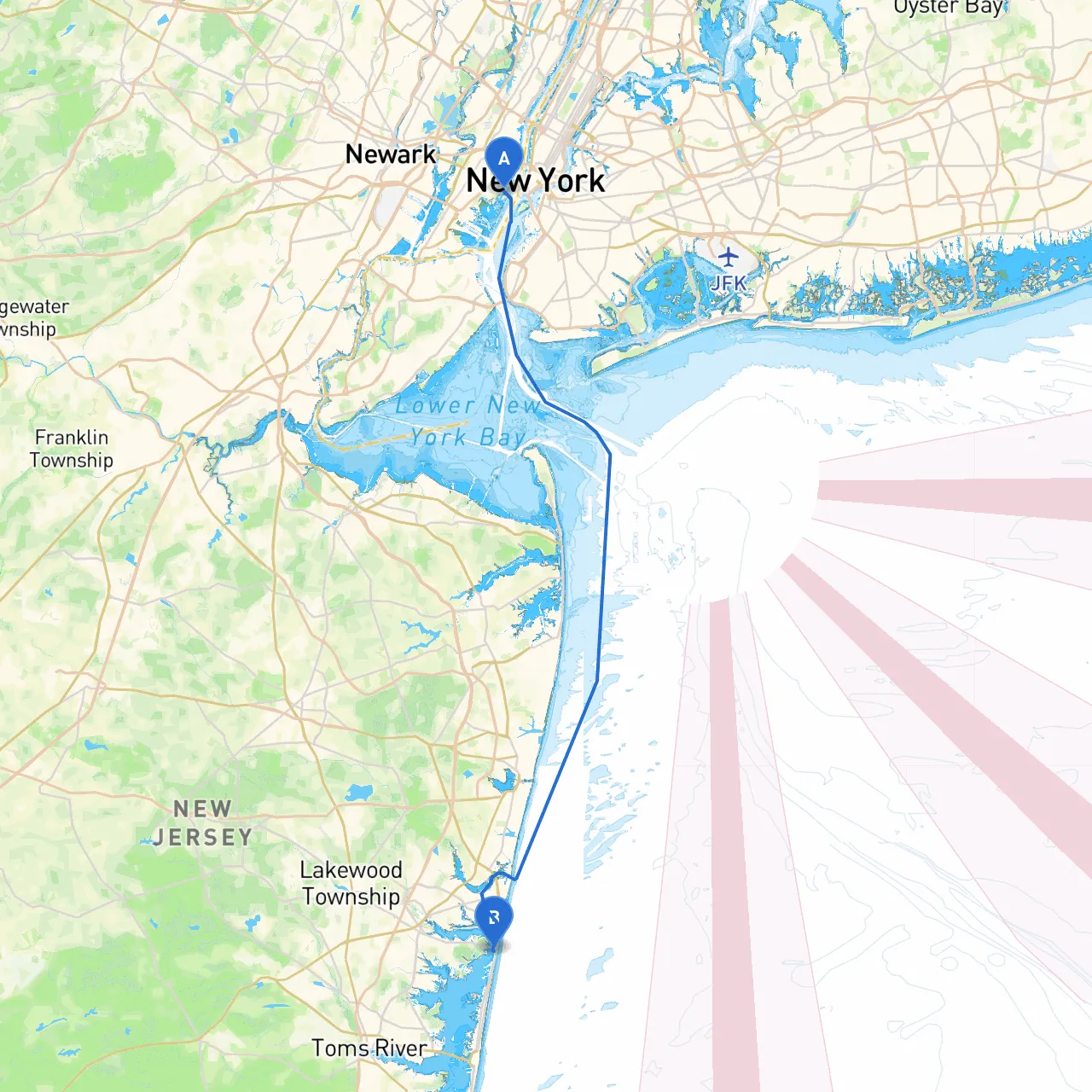 Jersey City to Mantoloking