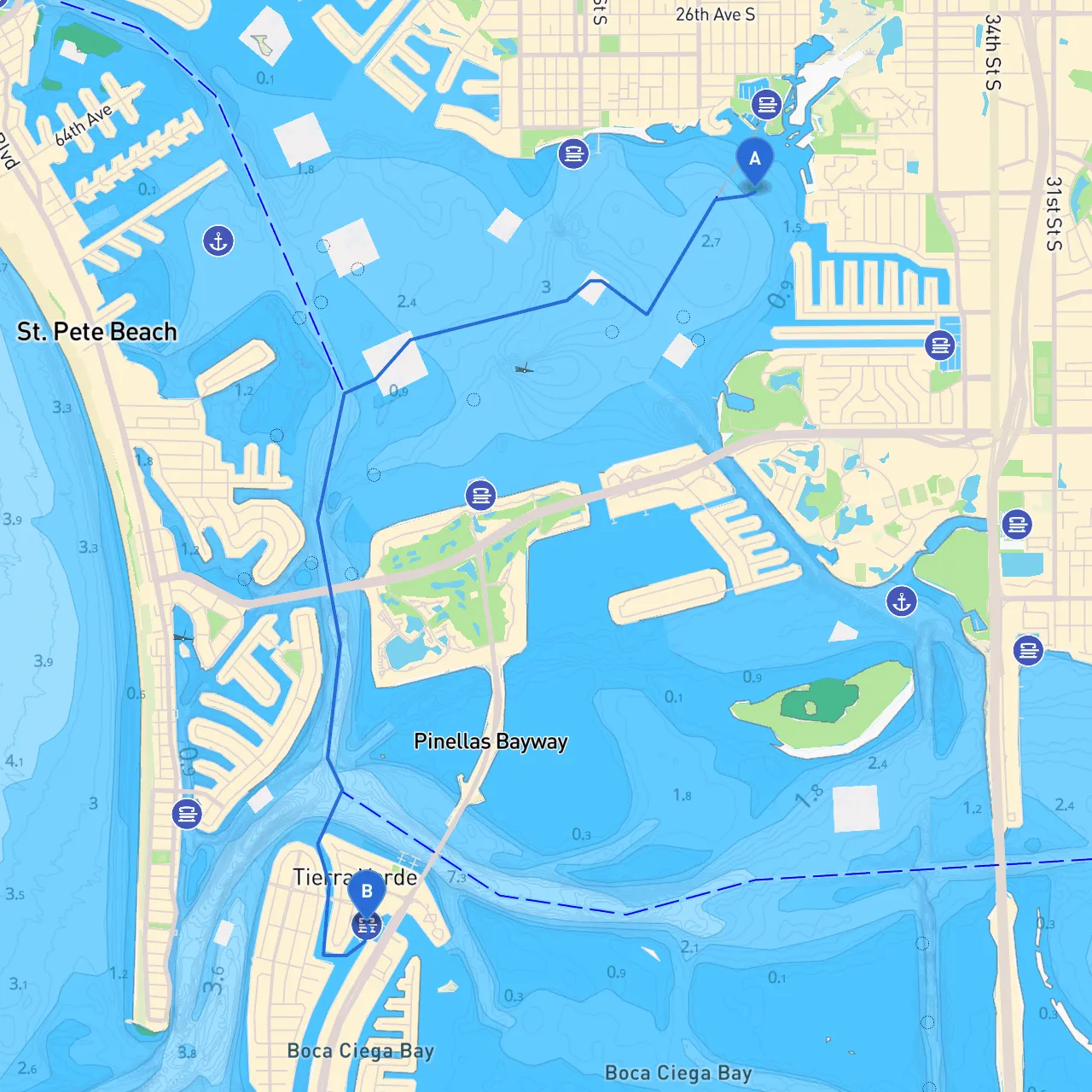 Saint Petersburg to Tierra Verde