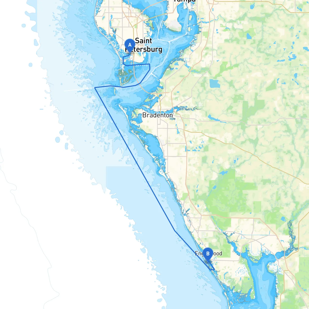 Saint Petersburg to Manasota Key