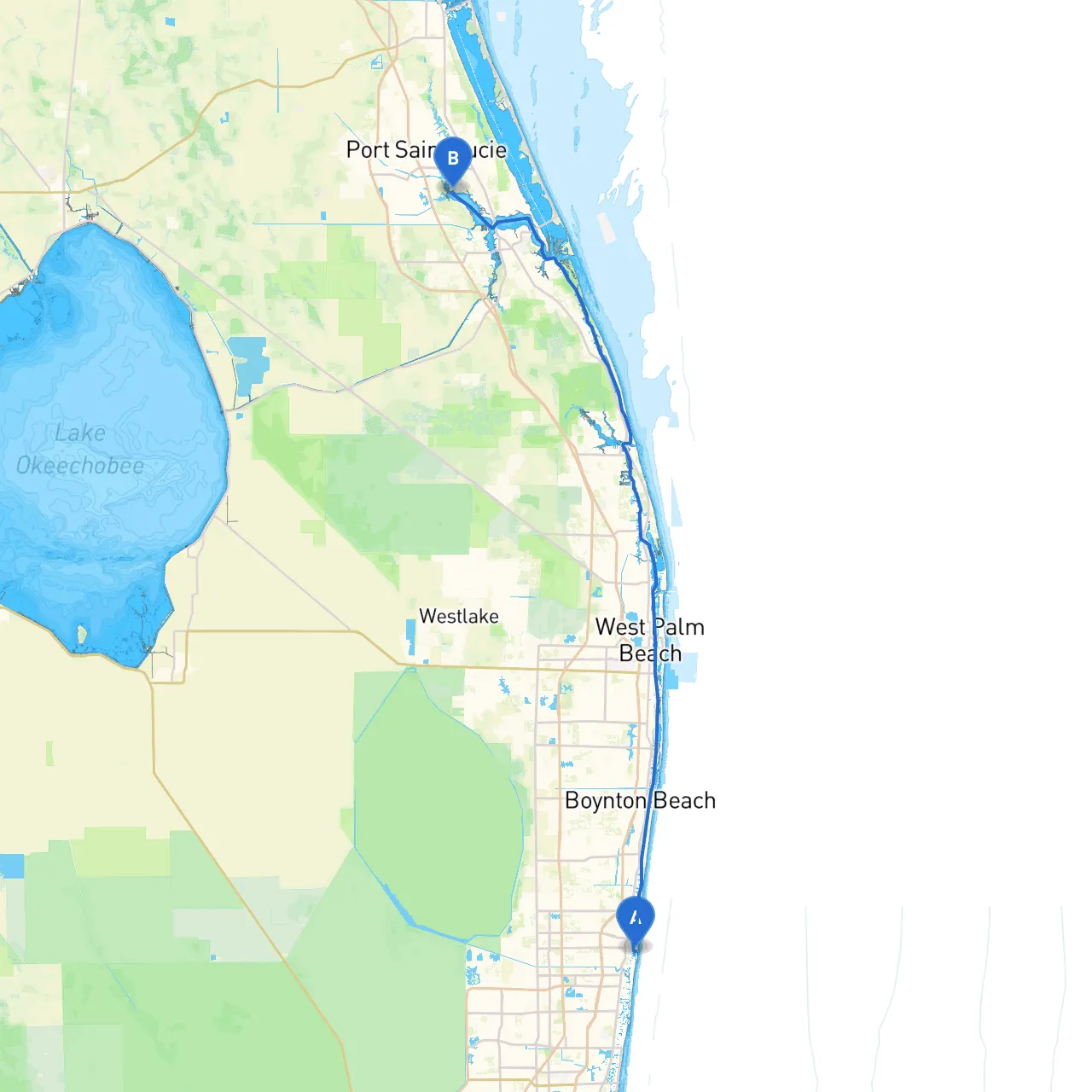 Boca Raton to Port St. Lucie