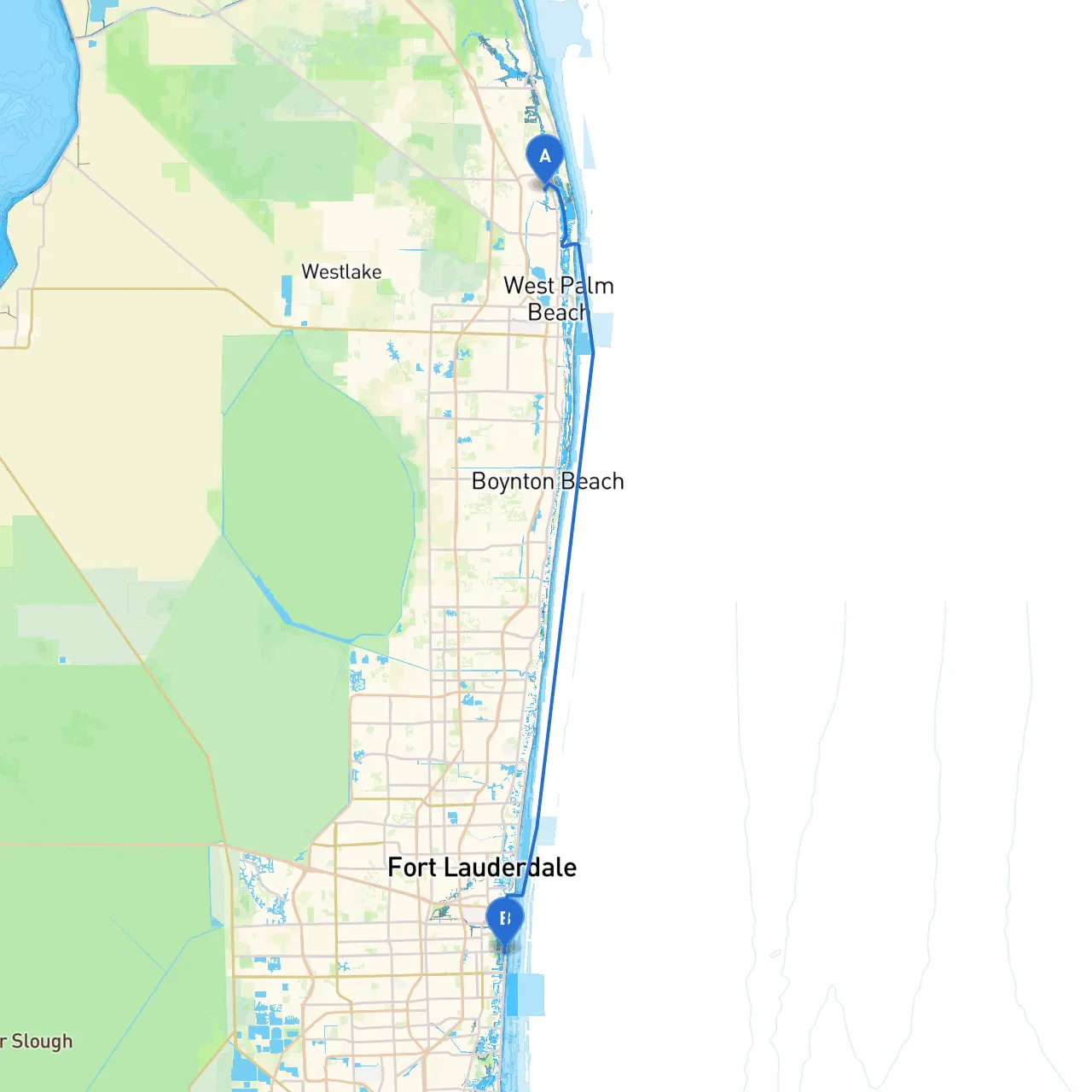 North Palm Beach to Hollywood