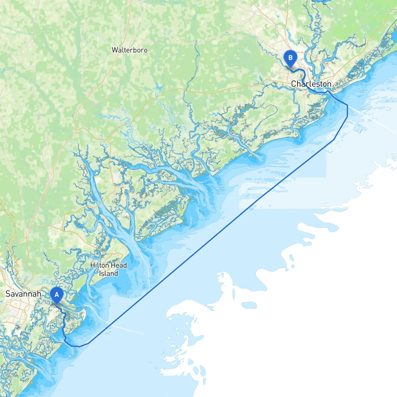 Savannah to N. Charleston