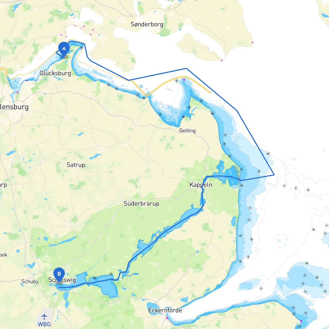 Glücksburg to Schleswig