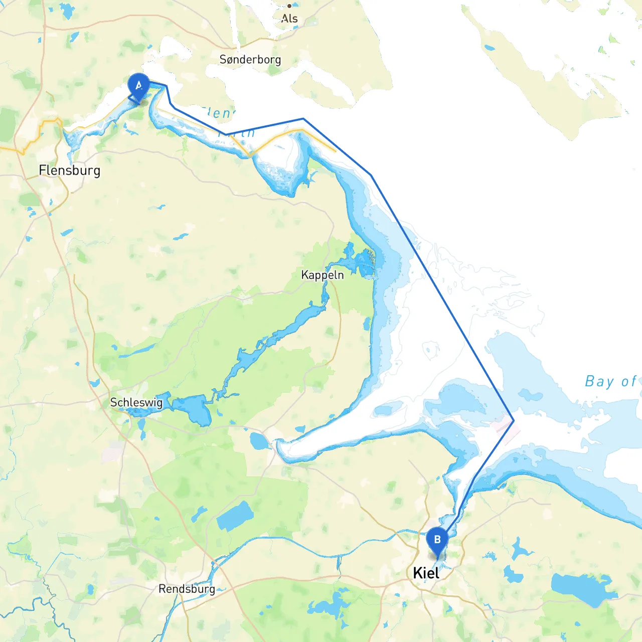 Glücksburg to Kiel