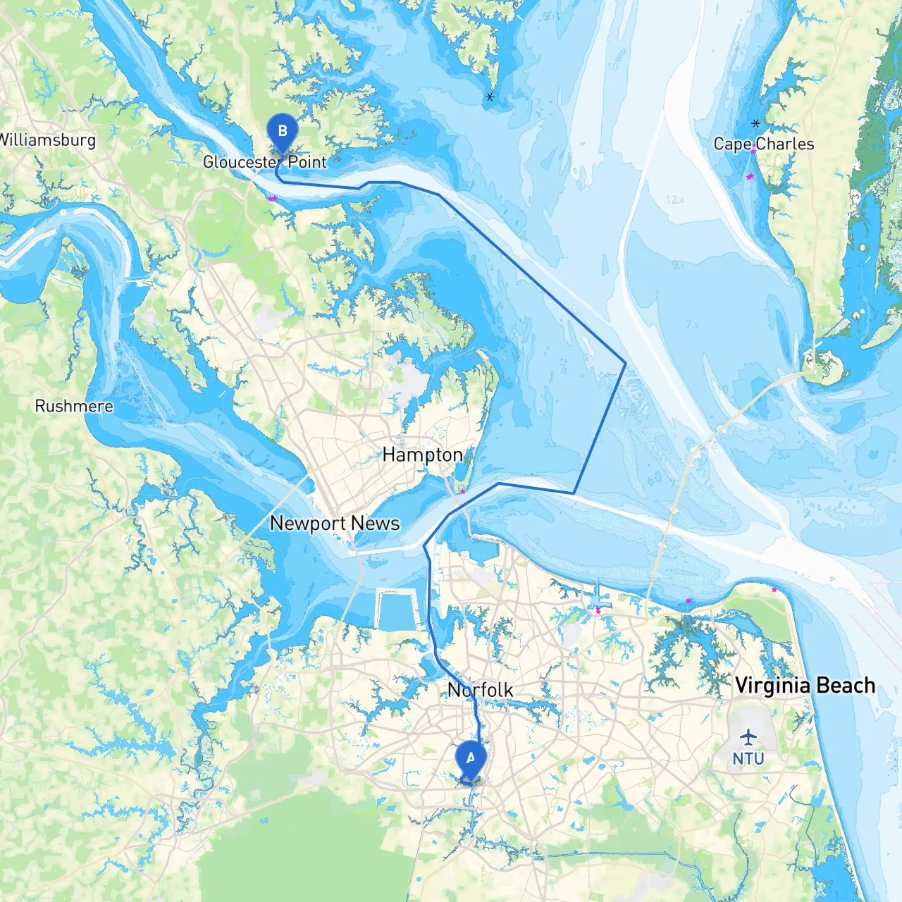 Chesapeake to Gloucester Point