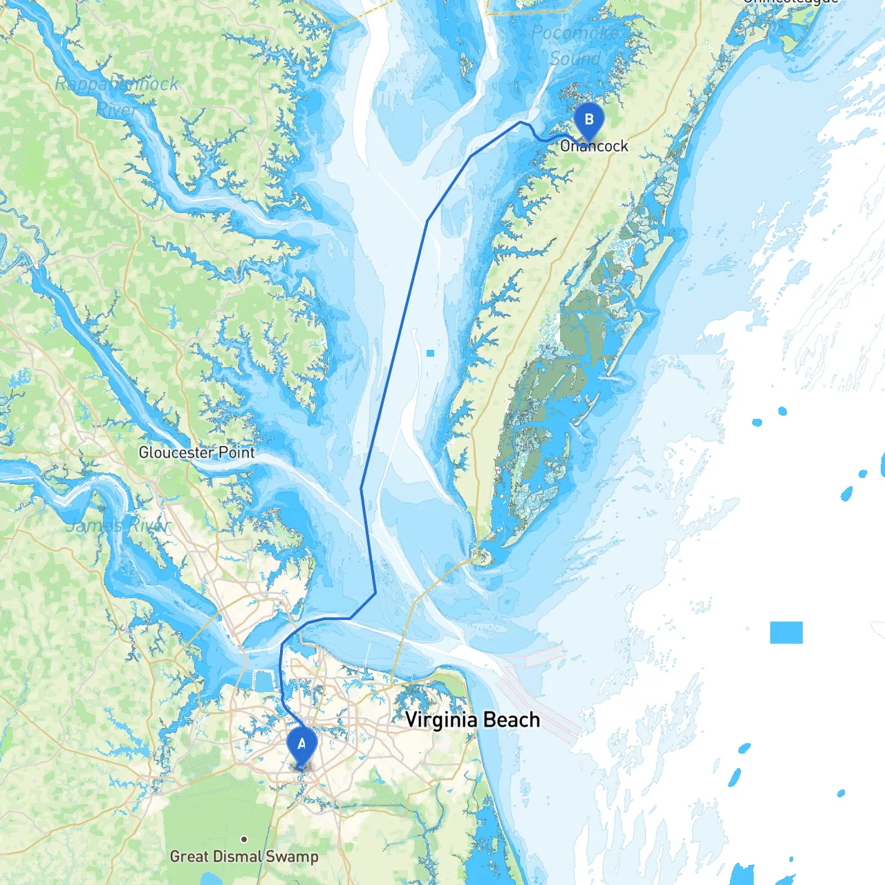 Chesapeake to Onancock
