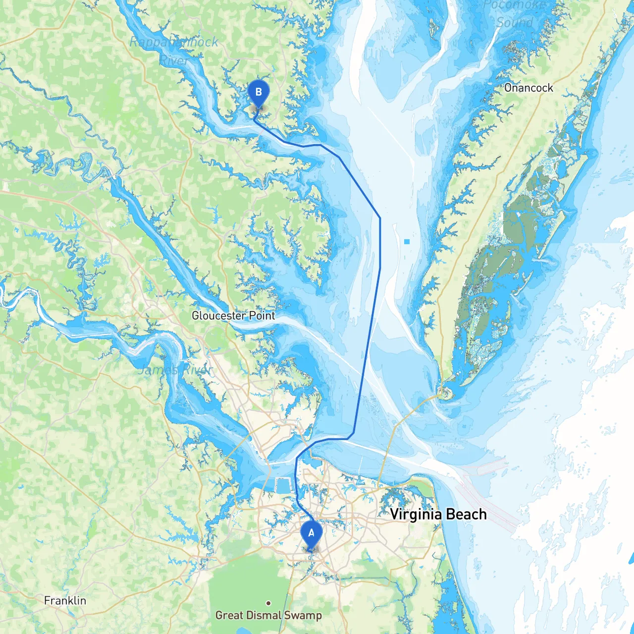 Chesapeake to Irvington