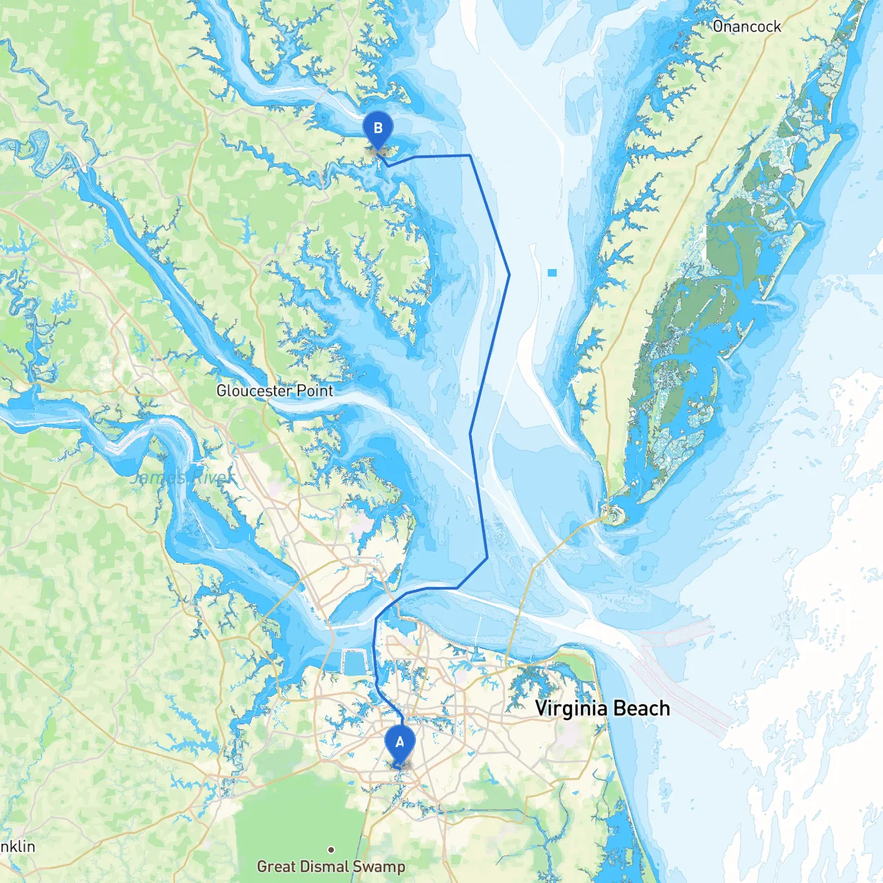 Chesapeake to Deltaville