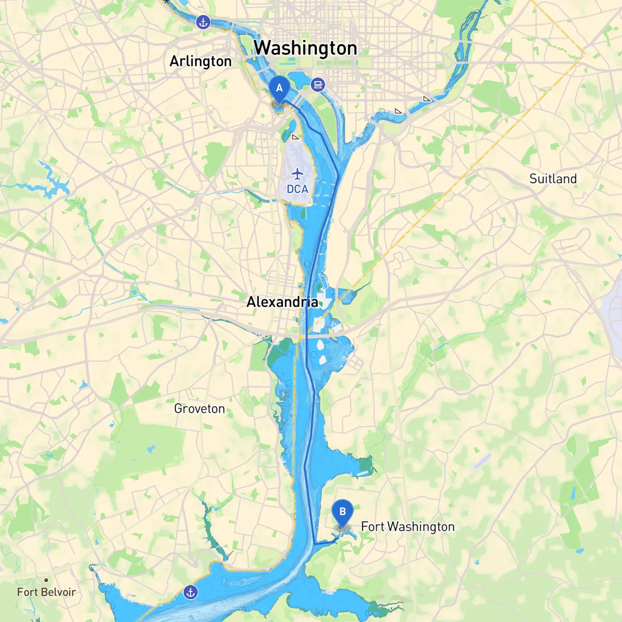 Arlington to Fort Washington