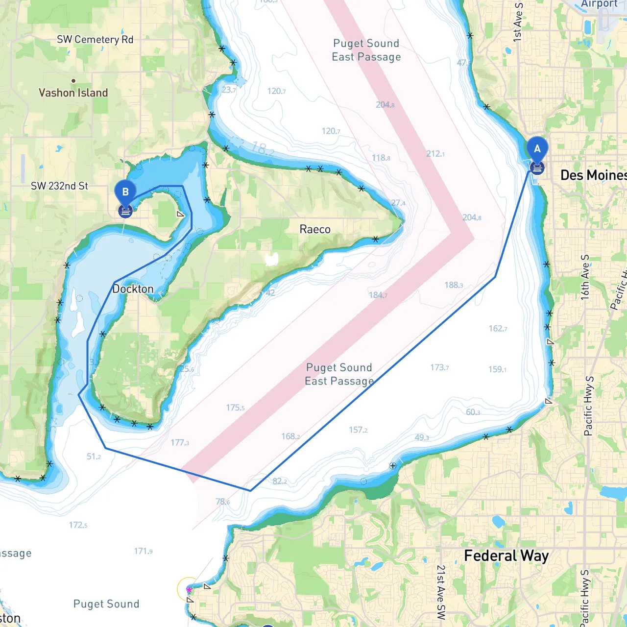 Des Moines to Vashon