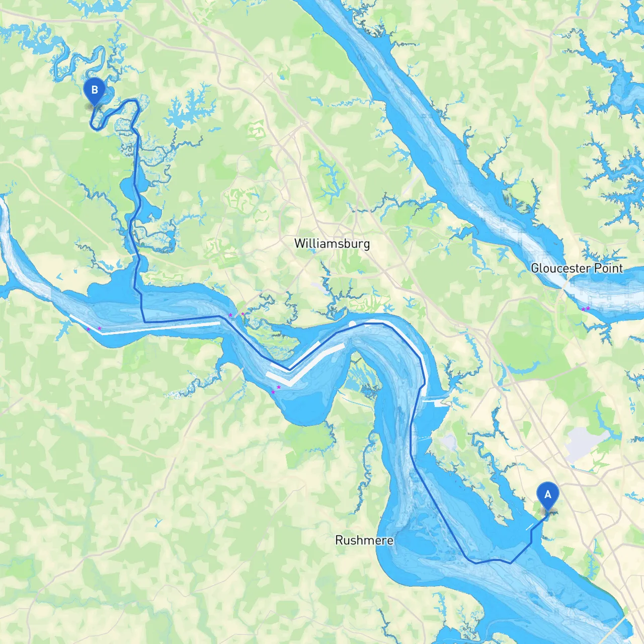 Newport News to Charles City