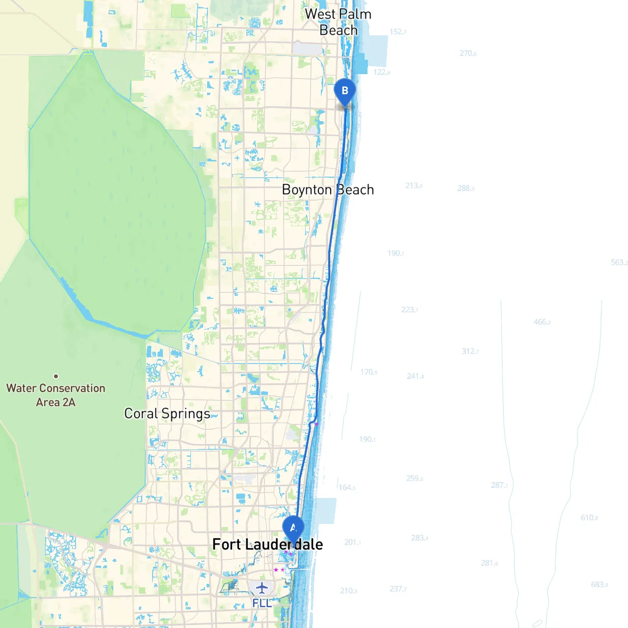 Ft. Lauderdale to Lake Worth