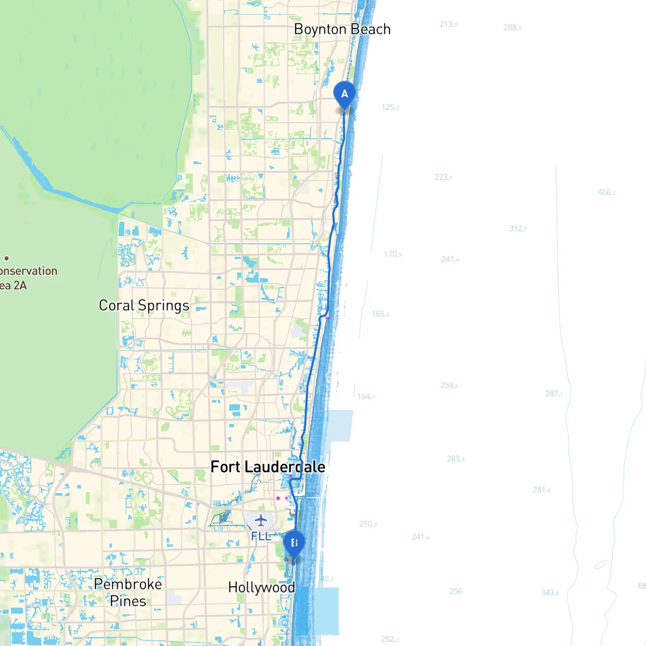 Delray Beach to Hollywood