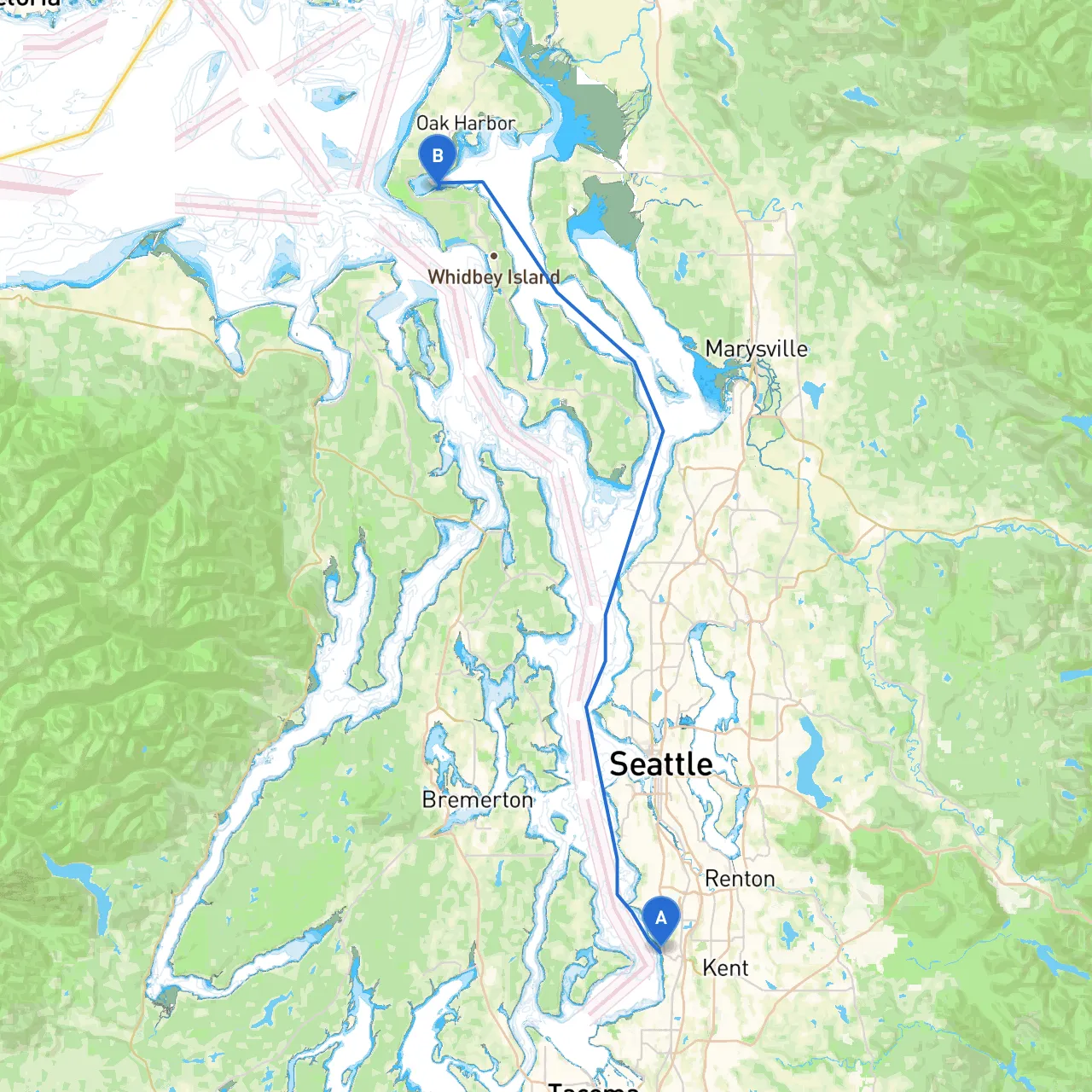 Des Moines to Coupeville