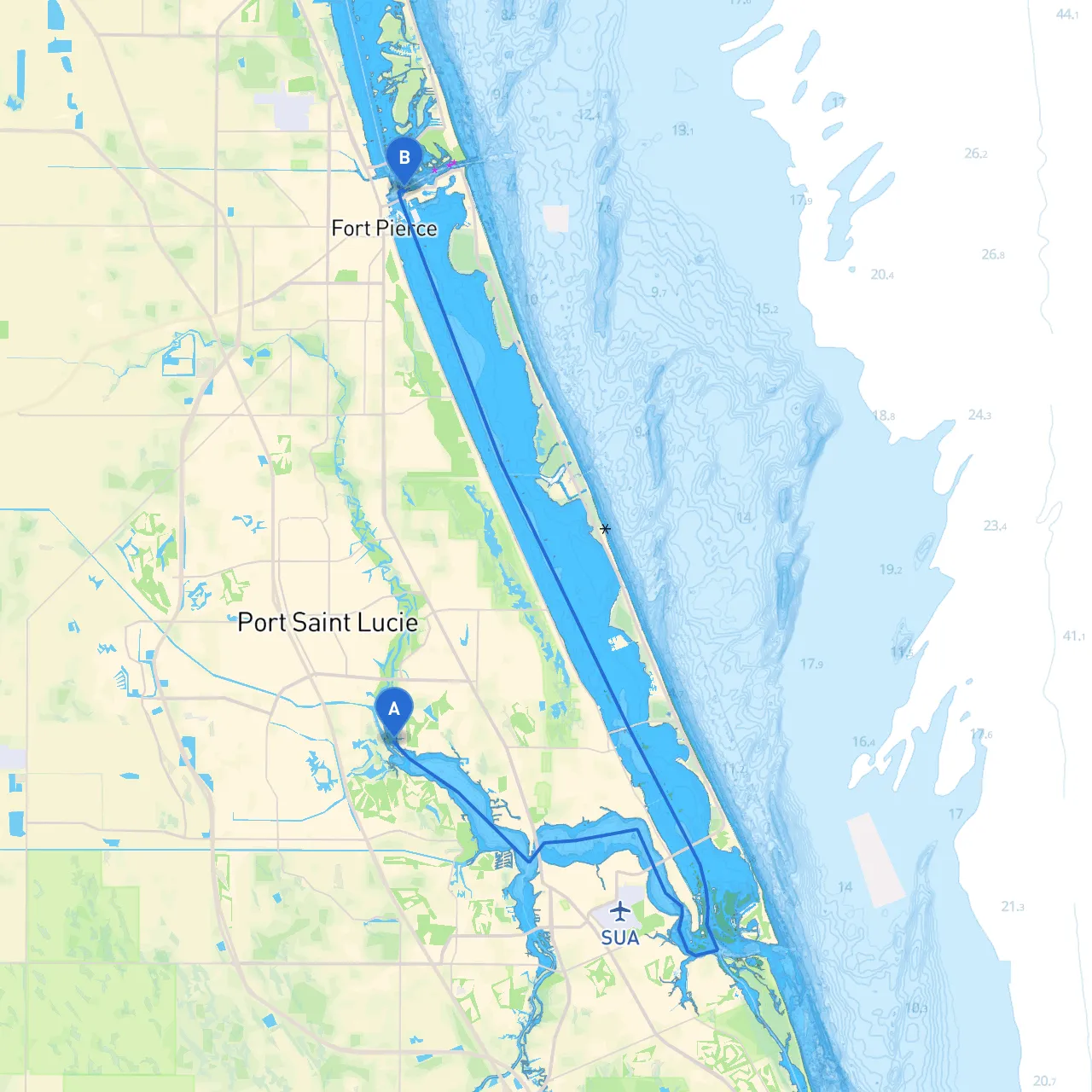 Port Saint Lucie to Ft Pierce