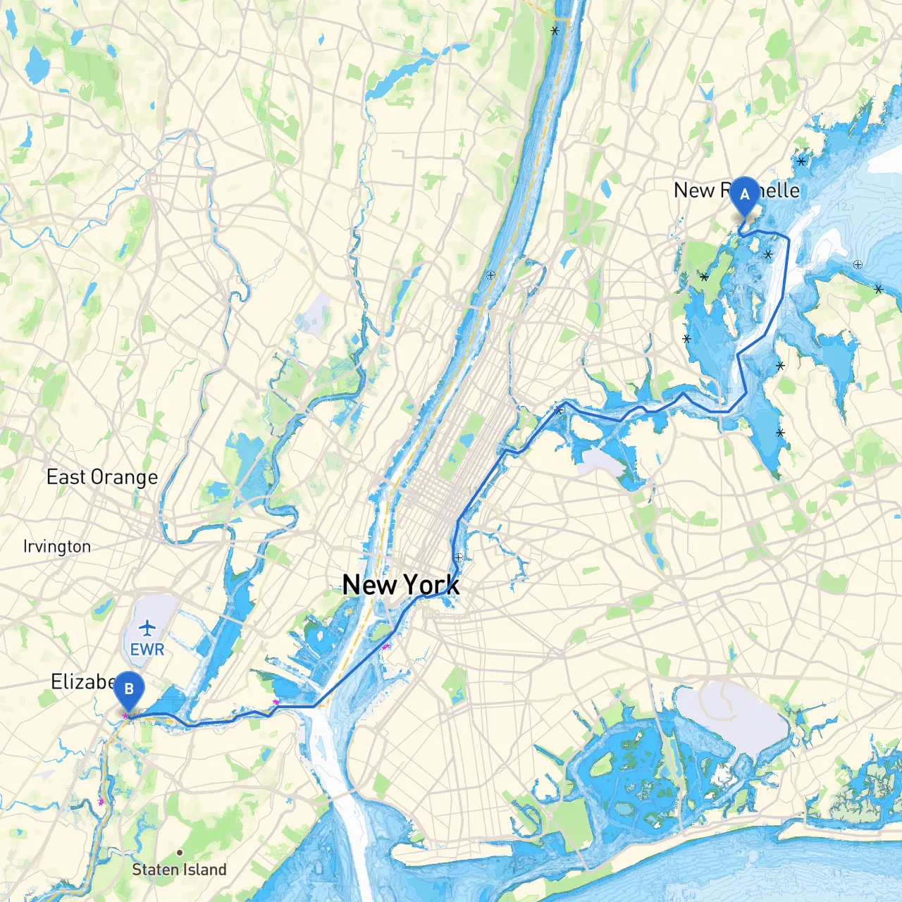New Rochelle to Elizabeth