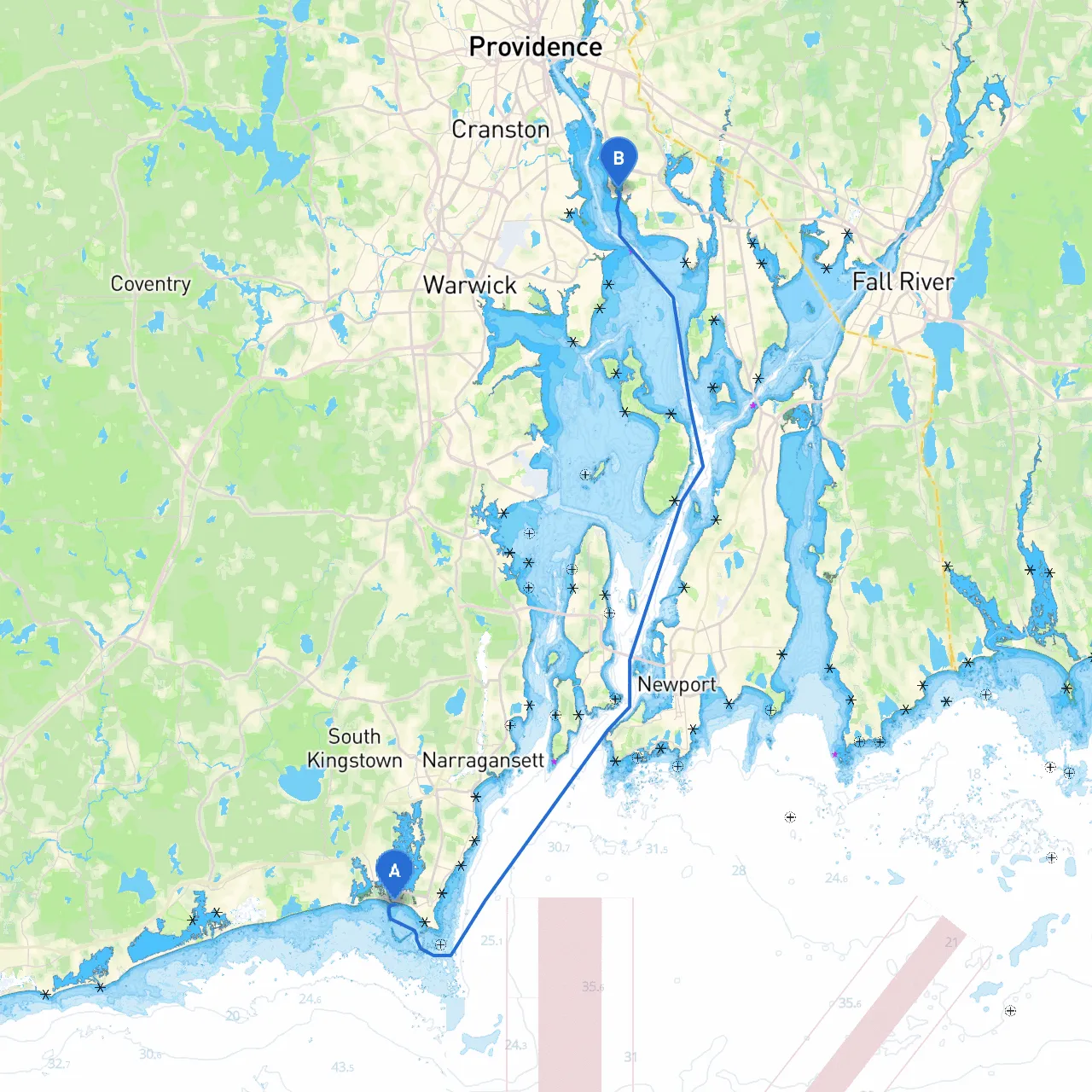 Narragansett to East Providence