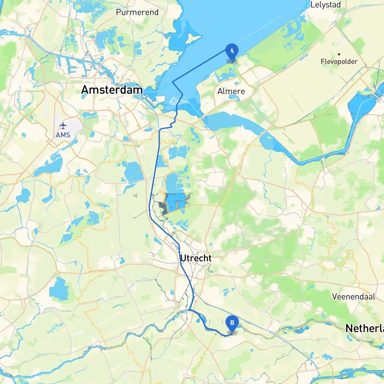 Almere to Culemborg