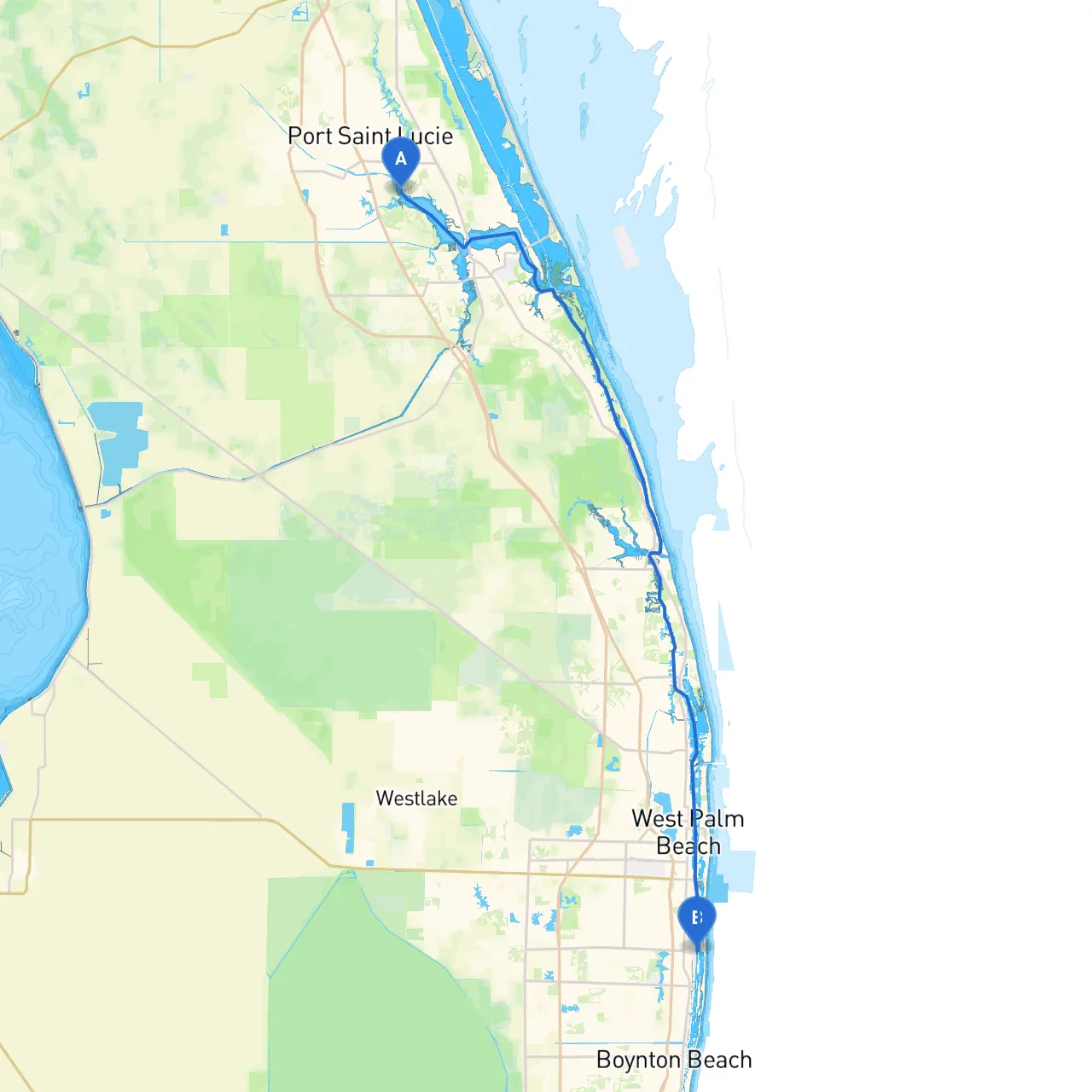 Port Saint Lucie to Lake Worth