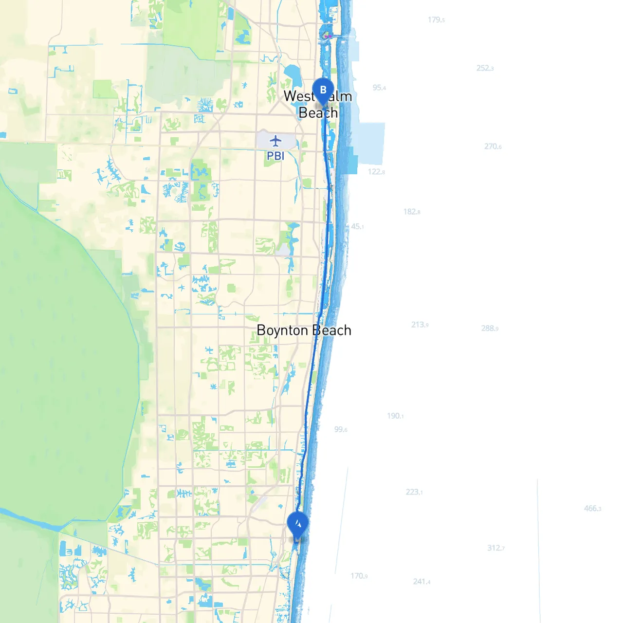 Boca Raton to West Palm Beach