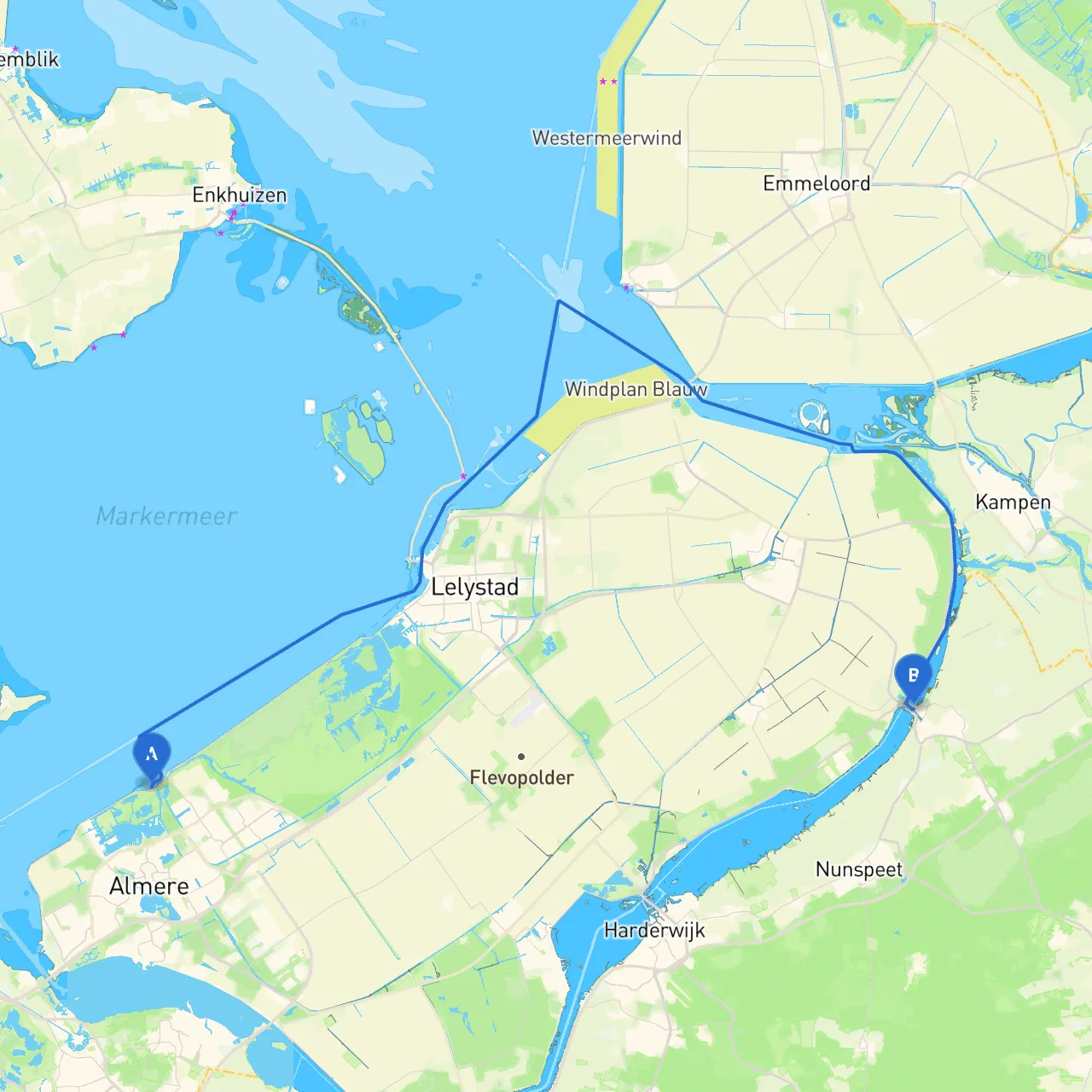 Almere to Elburg