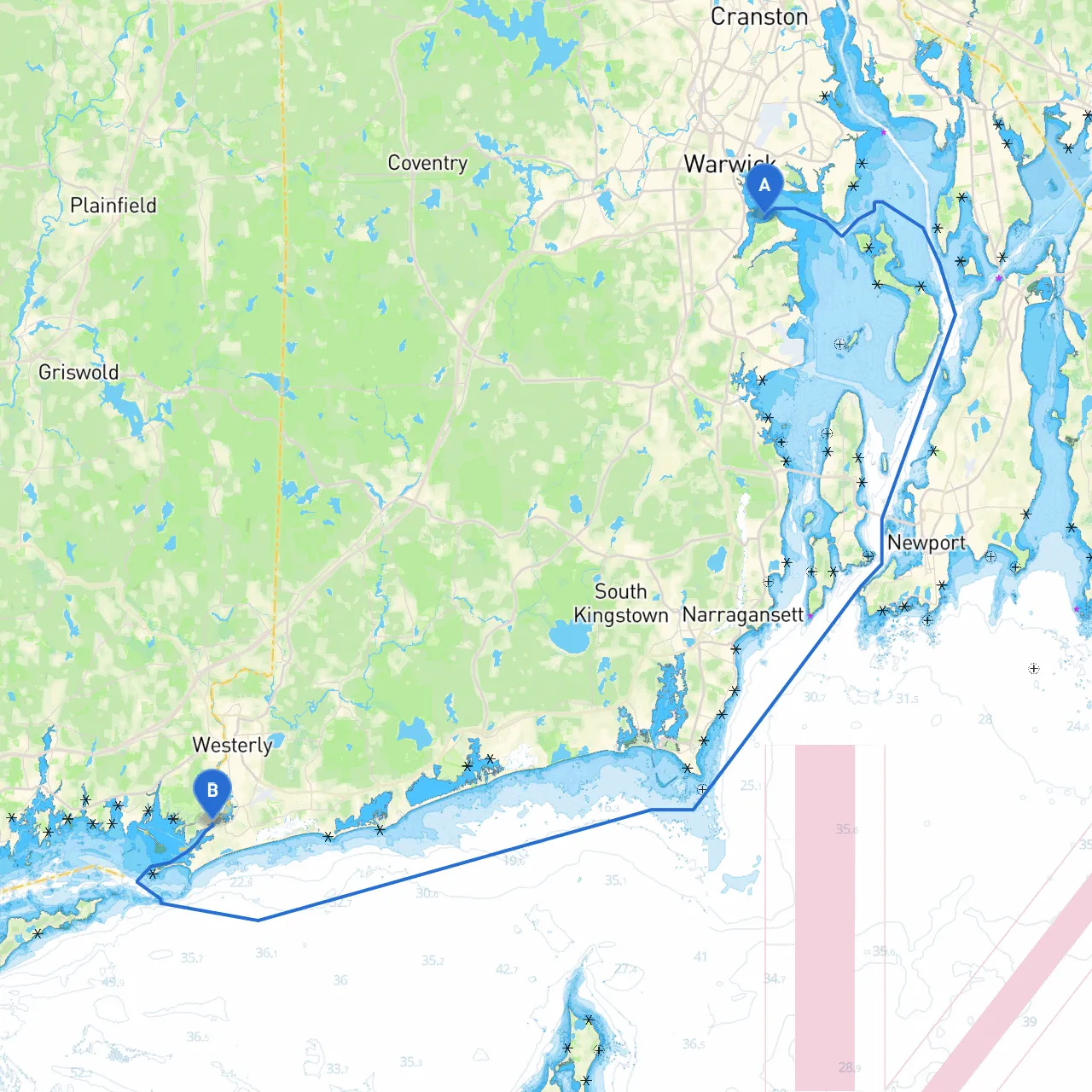 Warwick to Pawcatuck