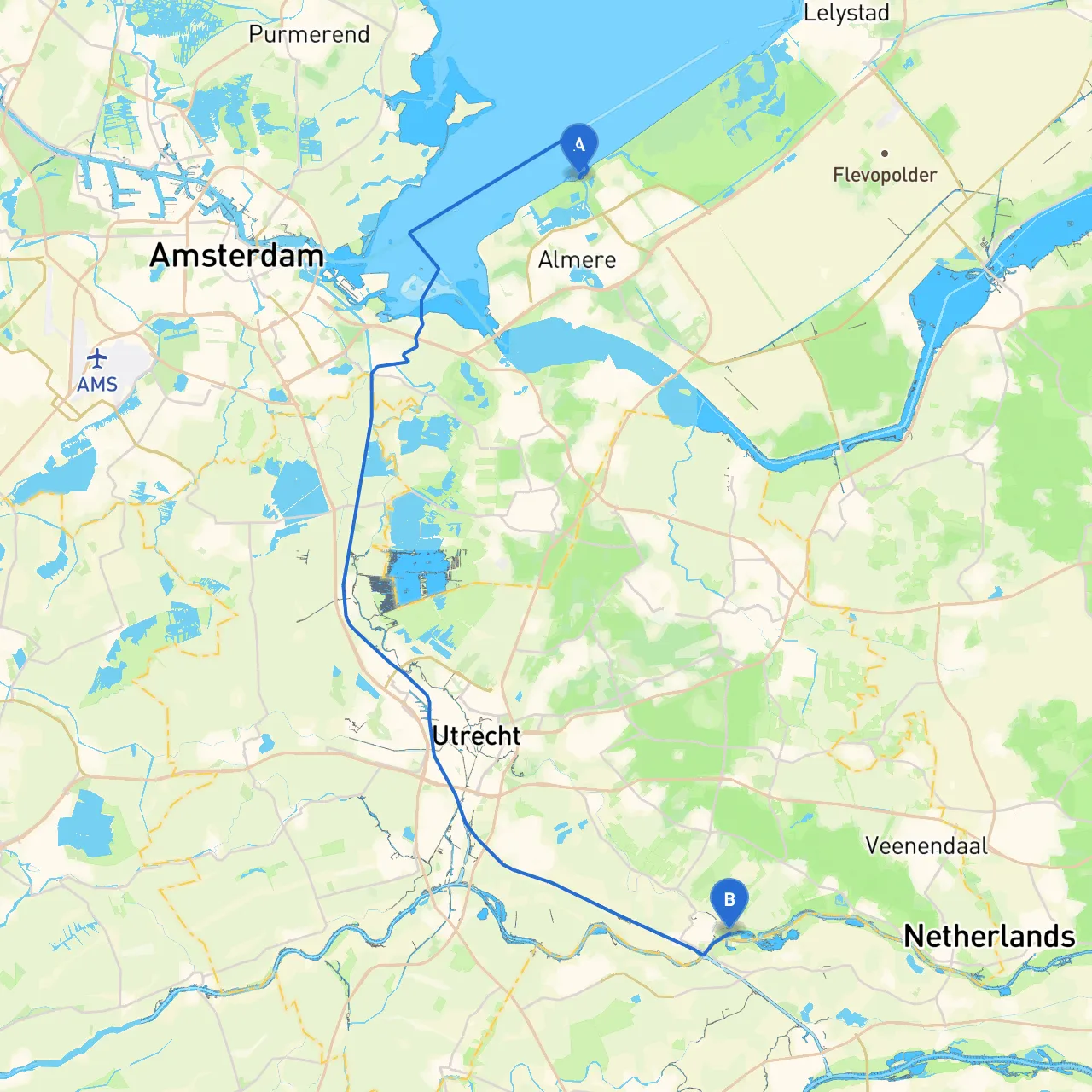 Almere to Wijk bij Duurstede