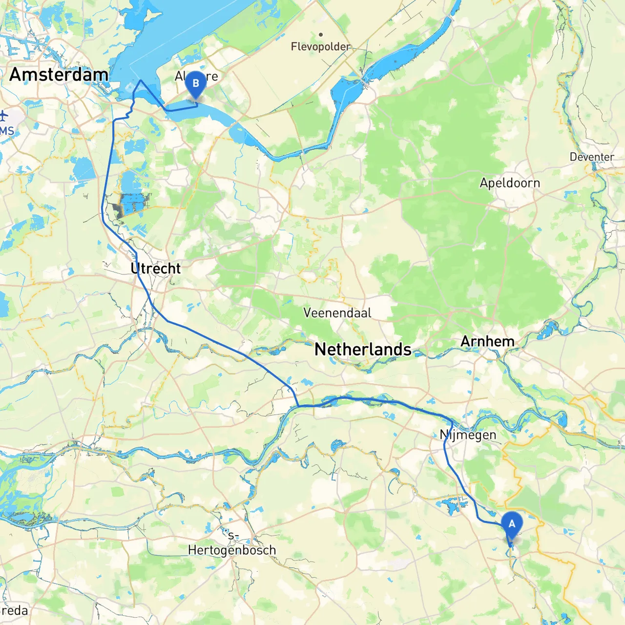 Gennep to Almere