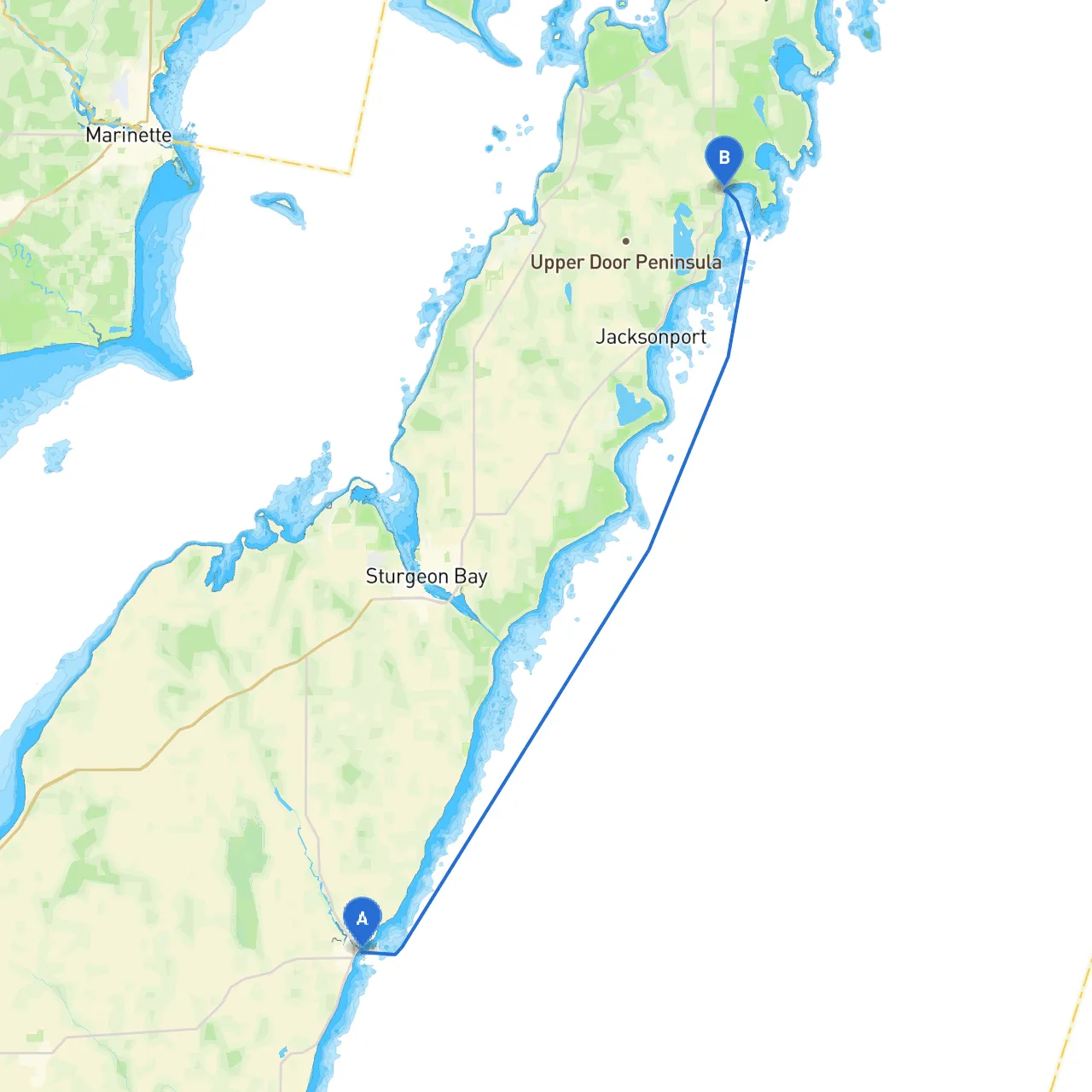 Algoma to Baileys Harbor