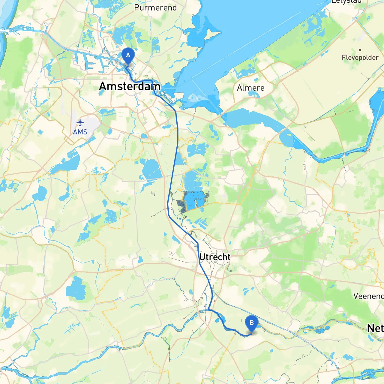 Amsterdam to Culemborg