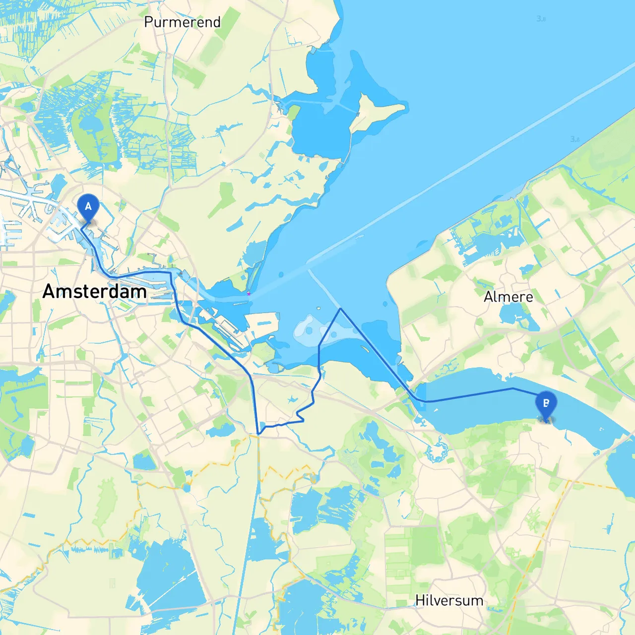 Amsterdam to Huizen
