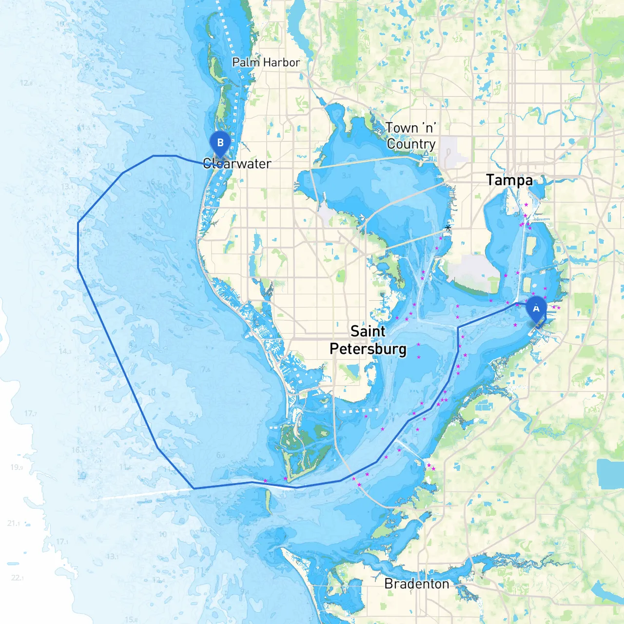 Apollo Beach to Clearwater Beach