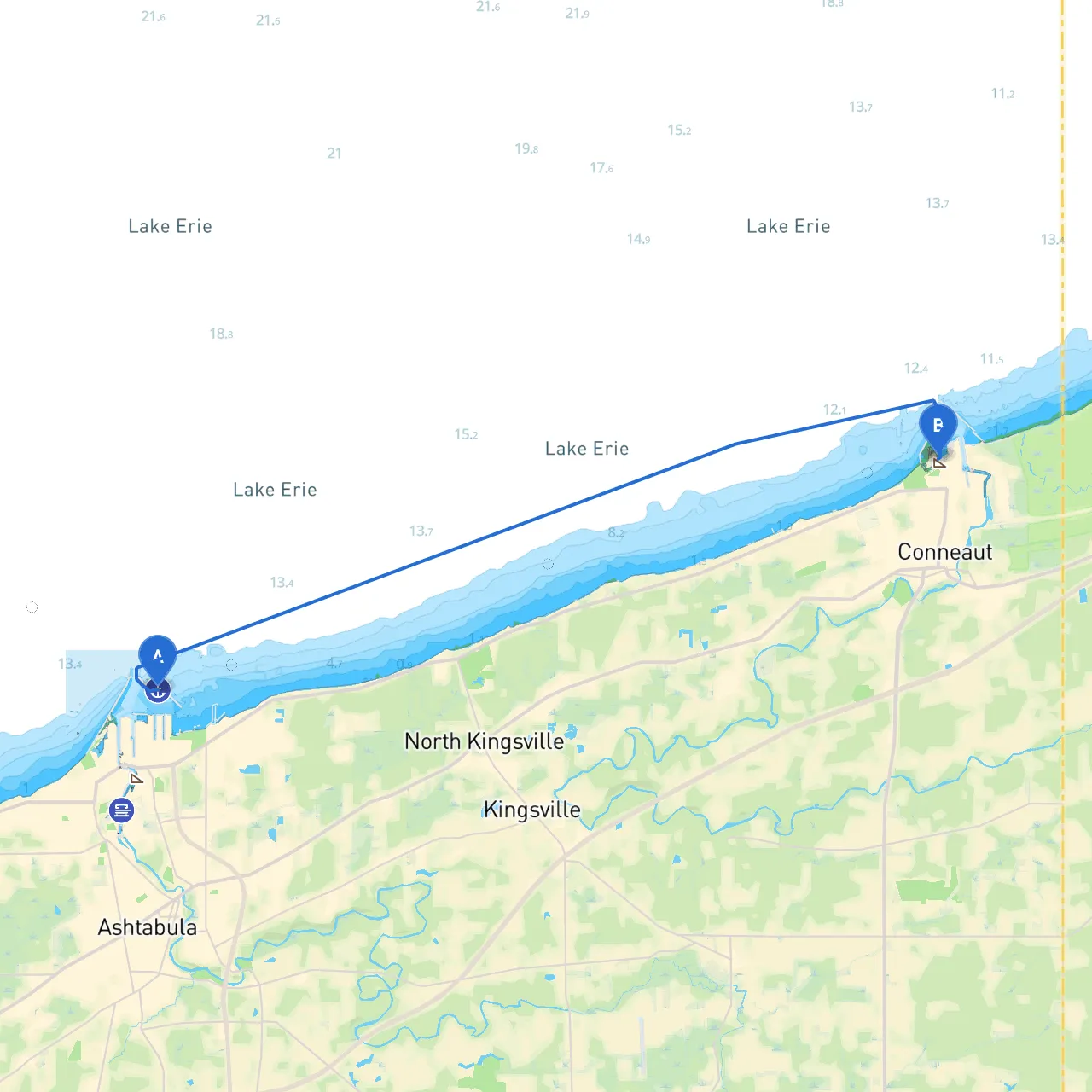 Ashtabula to Conneaut