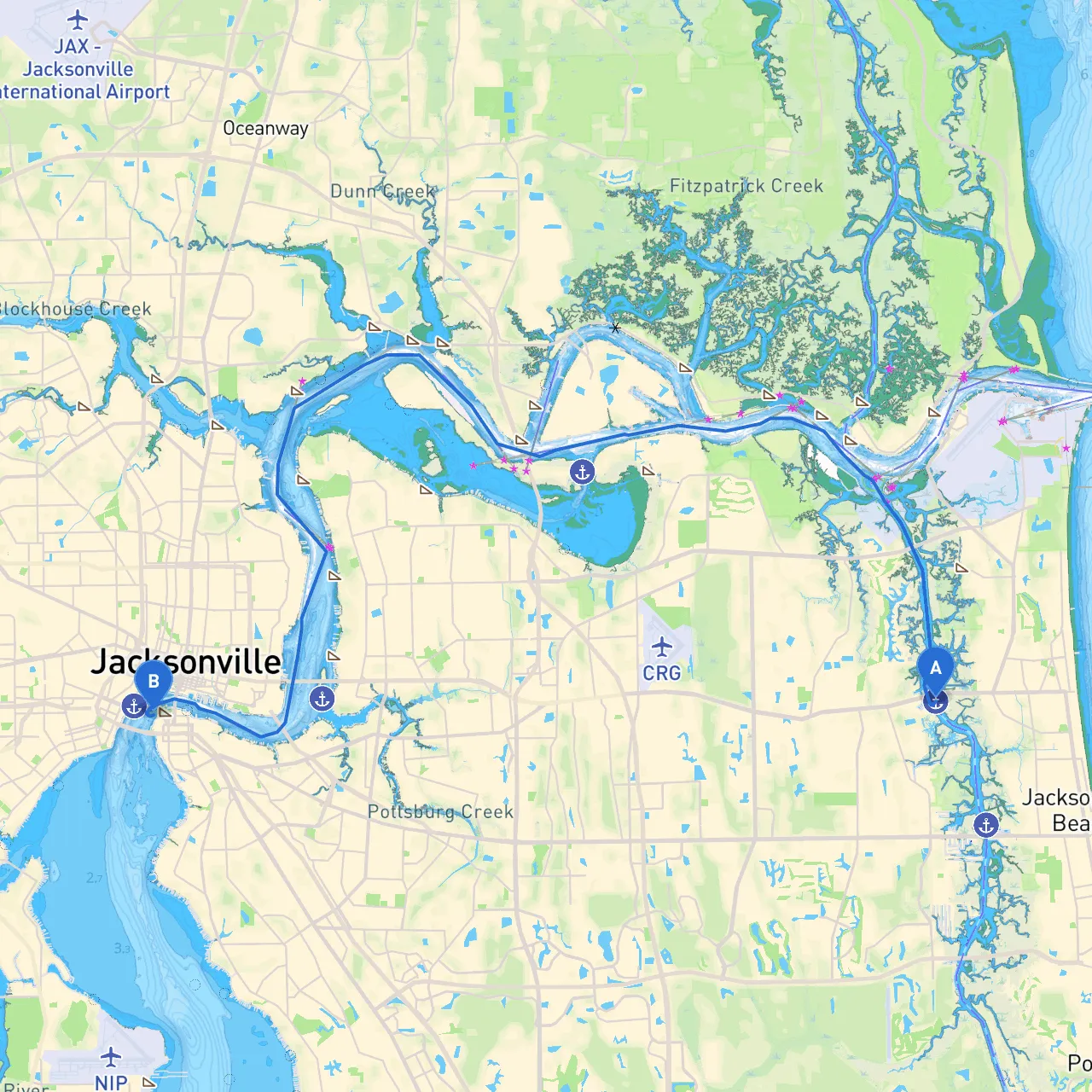 Atlantic Beach to Jacksonville