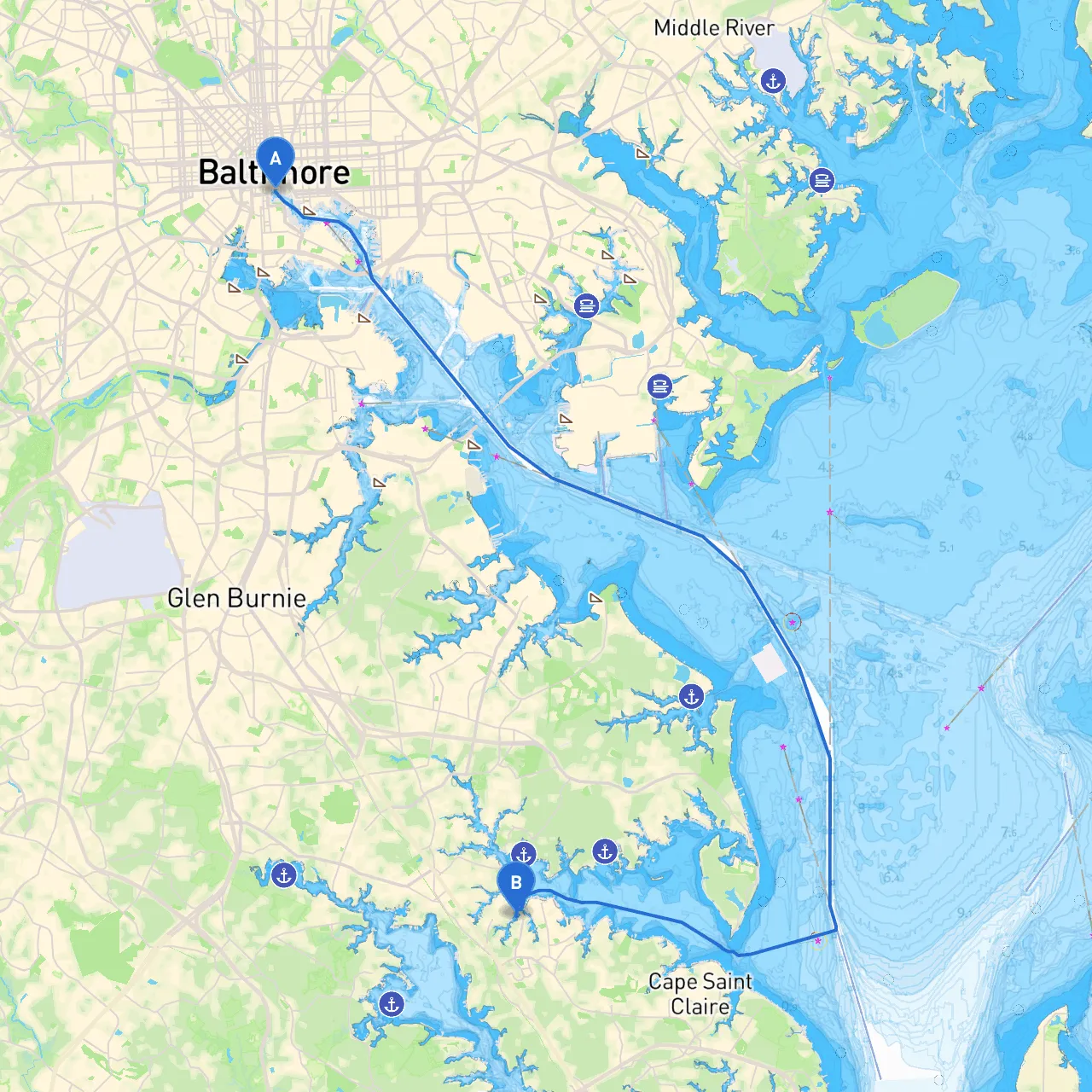 Baltimore to Severna Park